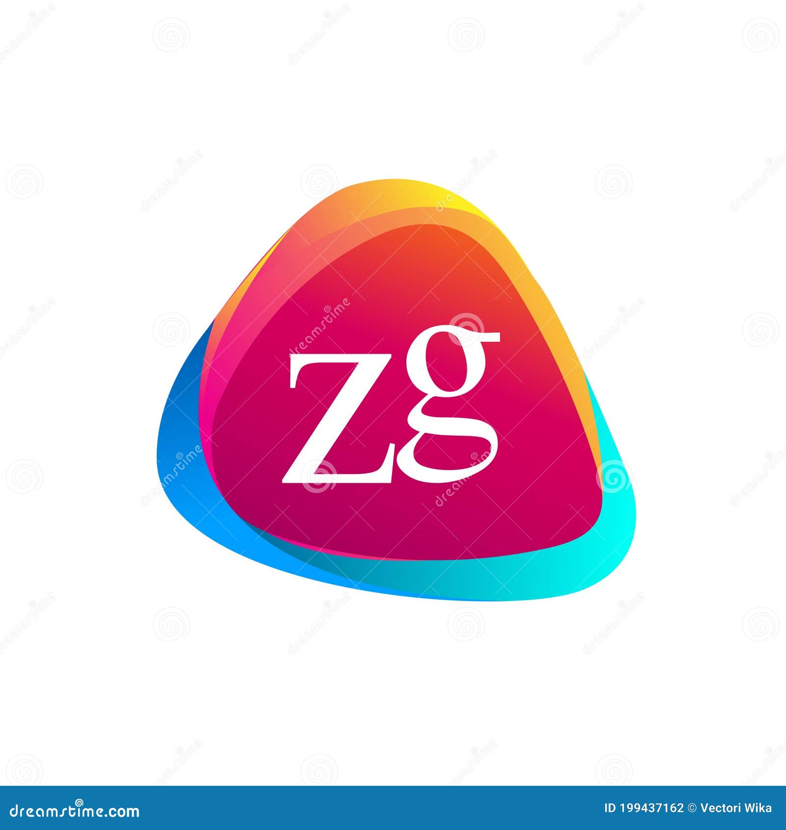 Letter Zg Logo In Triangle Shape And Colorful Background Letter