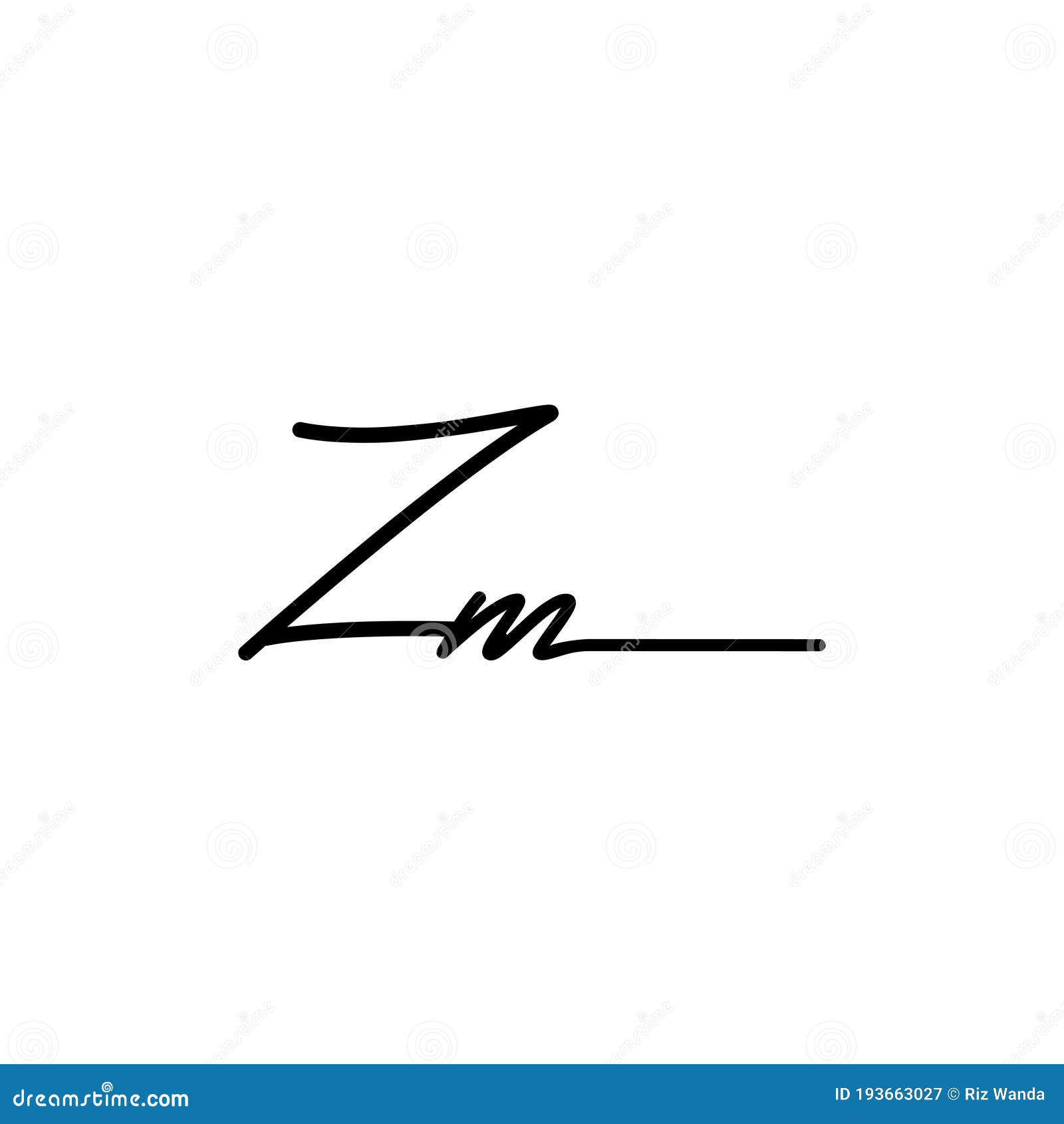 letter zm signature logo template 