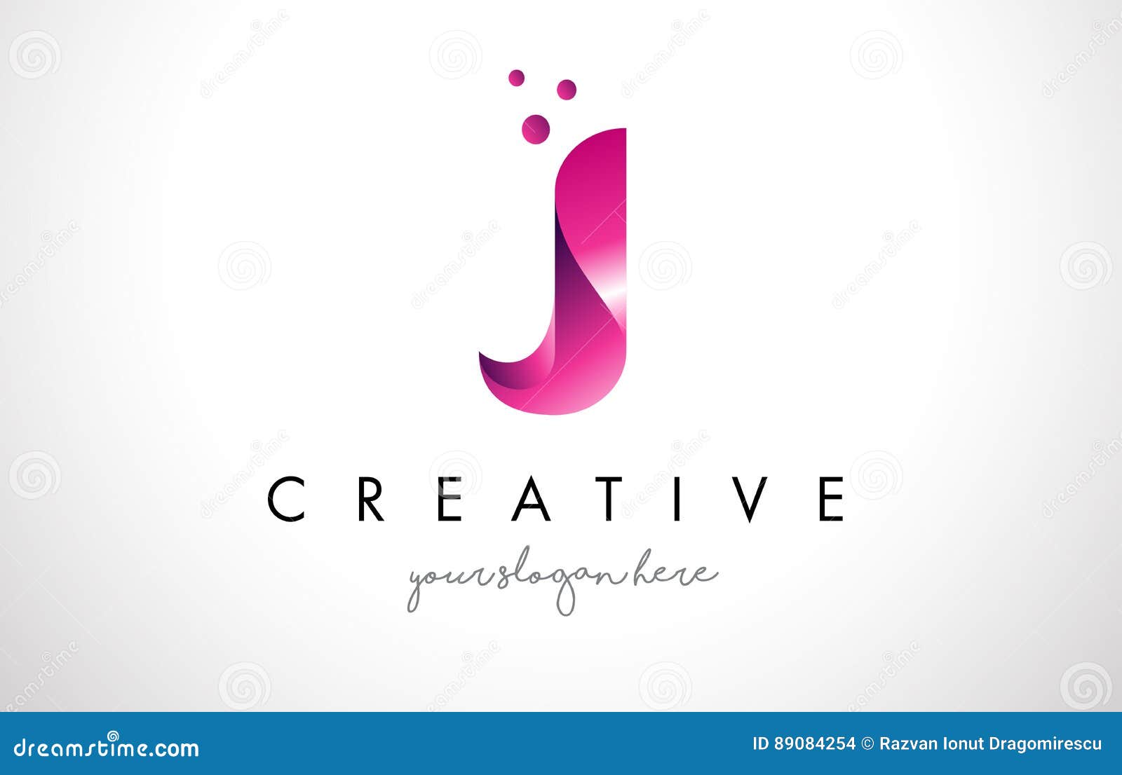 Lettera Logo Design Di J Con I Colori Porpora Ed I Punti