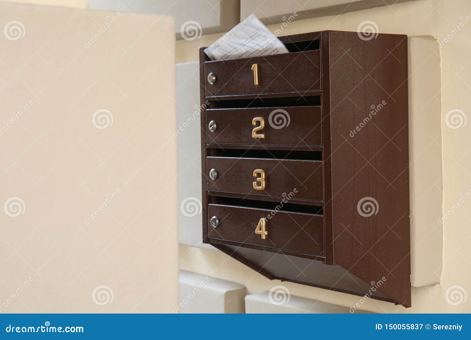 Letterbox Mail Station on Wall of Building Outdoors Stock Image Image