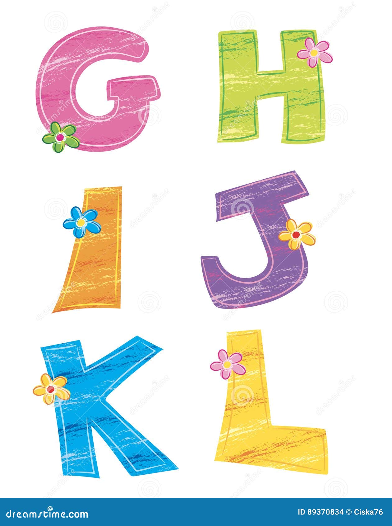 Fiori 4 Lettere.Lettere Dell Alfabeto 4 Fiore Illustrazione Di Stock