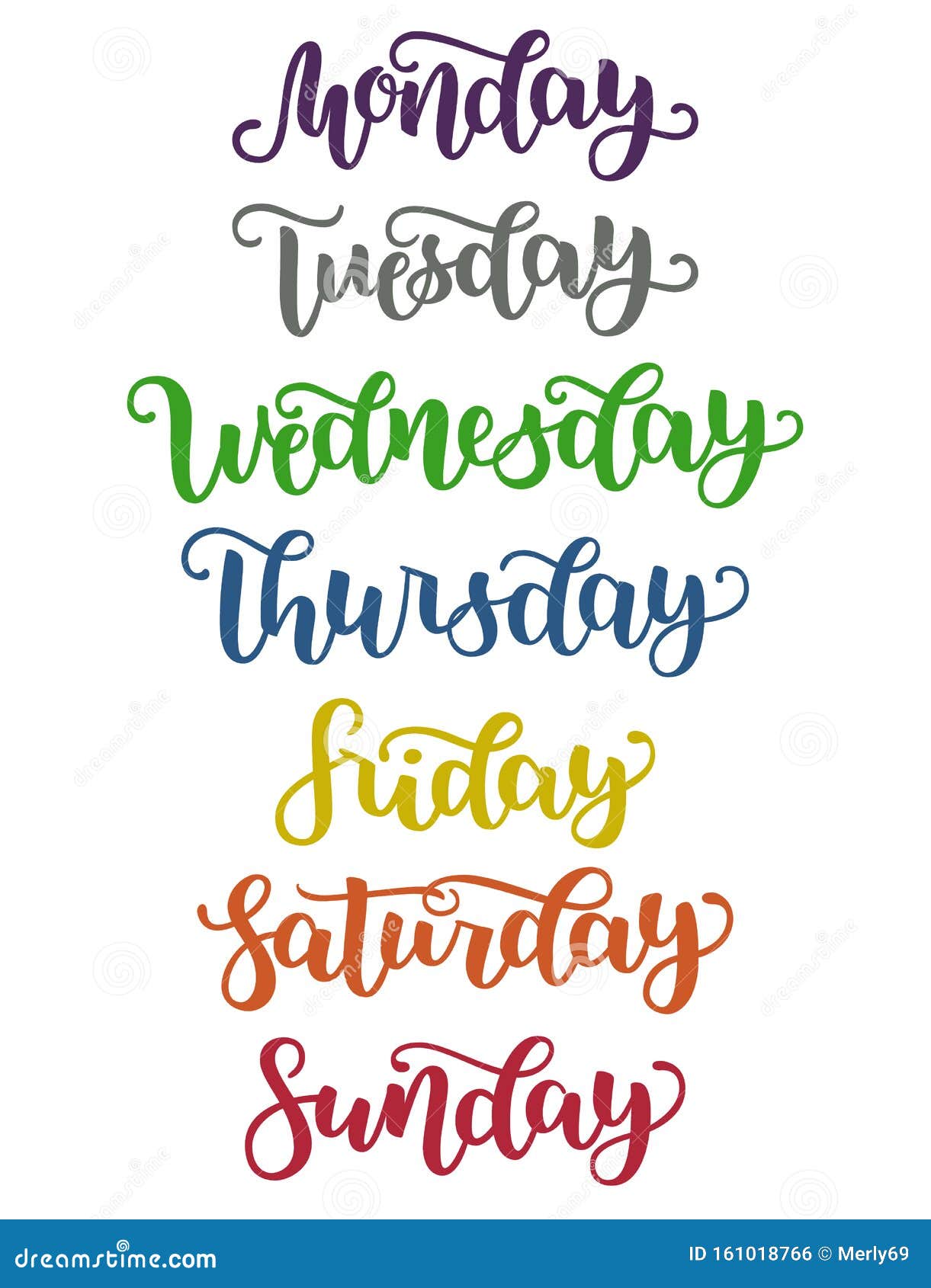 Days Week Sunday Monday Tuesday Wednesday Stock Vector (Royalty Free)  1735240316