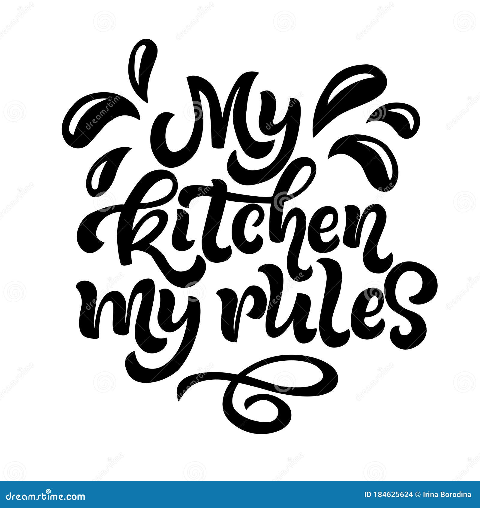 Lettering for the Kitchen - My Kitchen My Rules Stock Vector ...