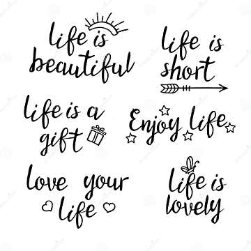 Lettering life quotes. stock vector. Illustration of inspiration - 73011217