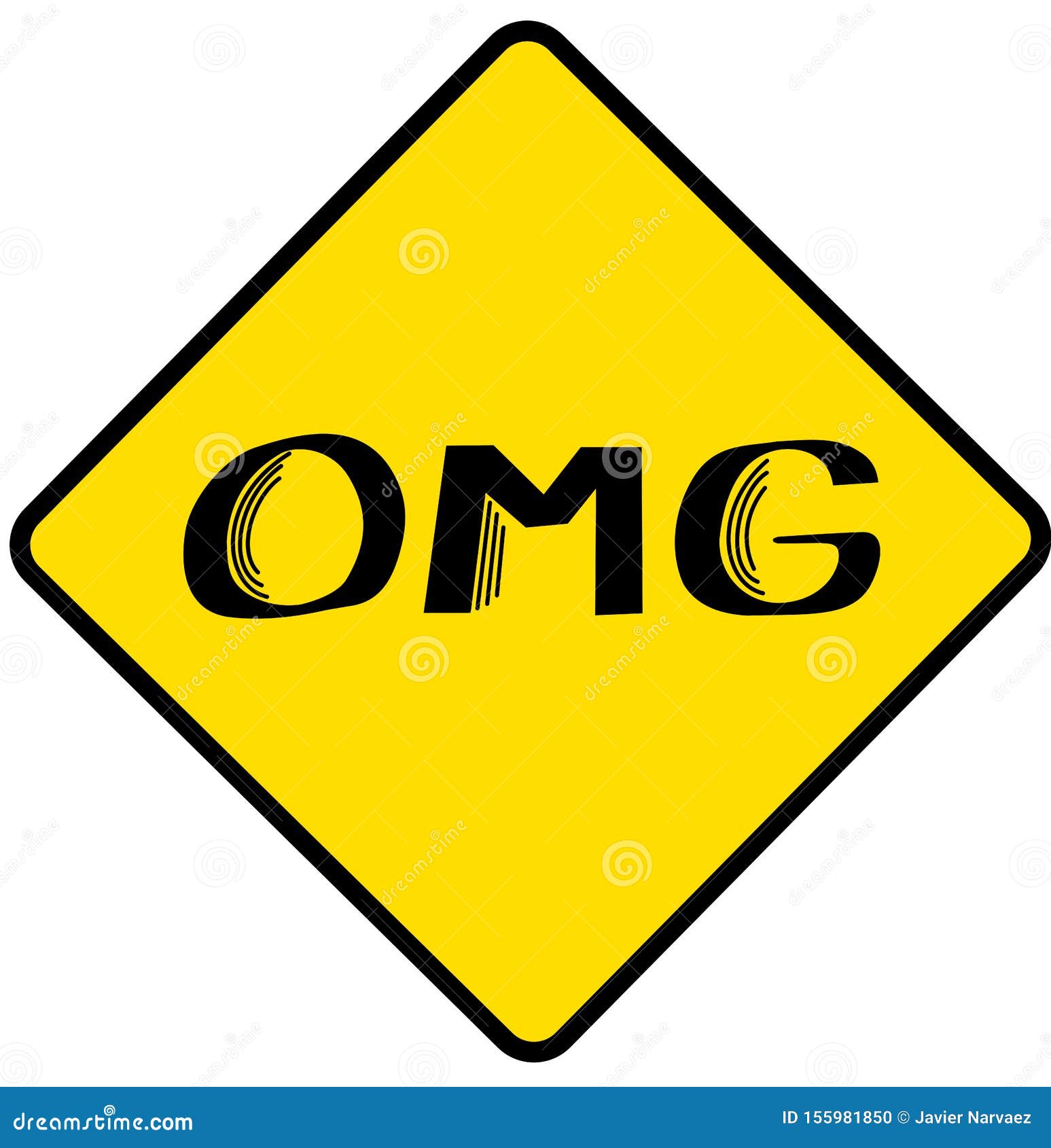 lettering `omg` in yellow background