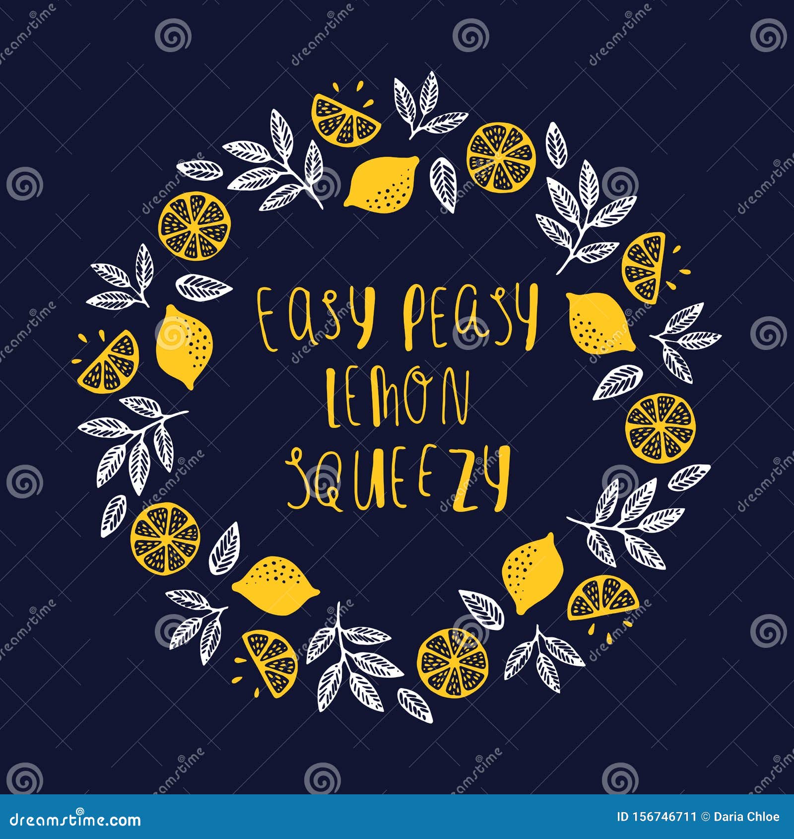 Lettering Phrase Easy Peasy Lemon Squeezy Stock Illustration Illustration of fruit, phrase