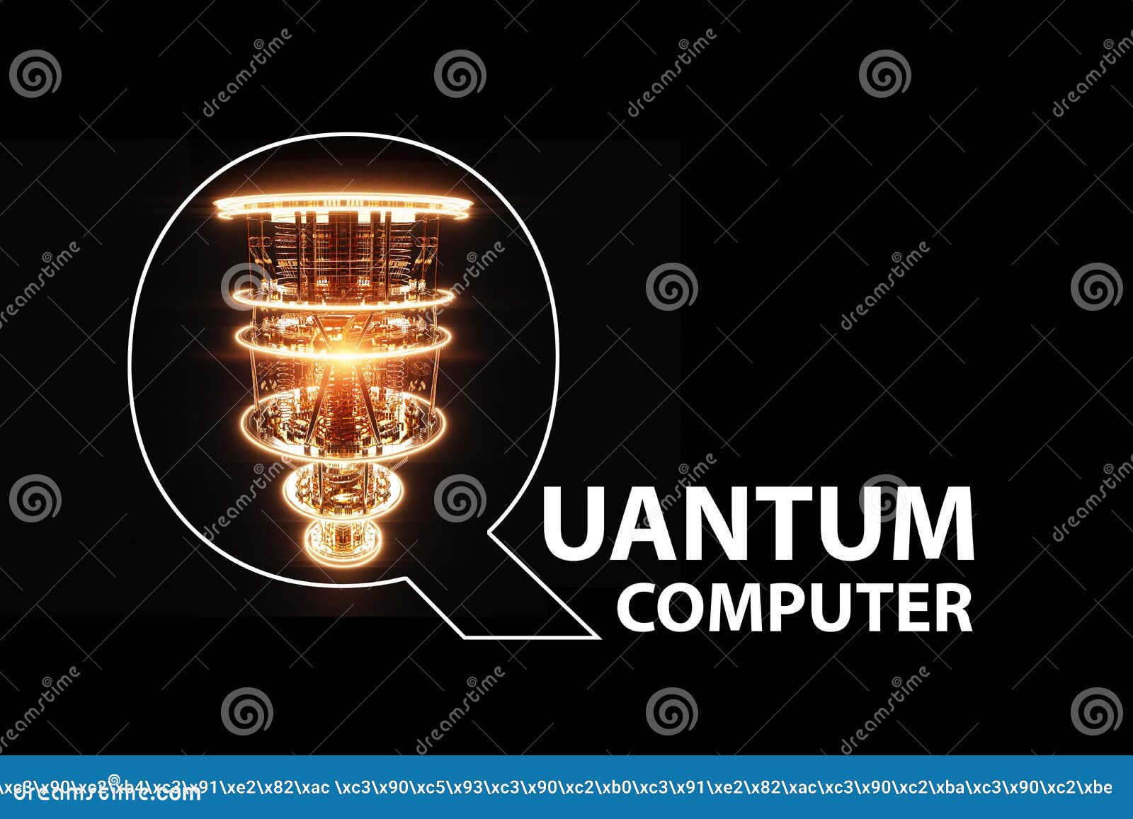 Lettering Quantum Computer and Gold Silver Mechanism Isolated on Black.  Mechanism, Quantum Computing, Quantum Cryptography, Stock Illustration -  Illustration of invention, inspiration: 259188166