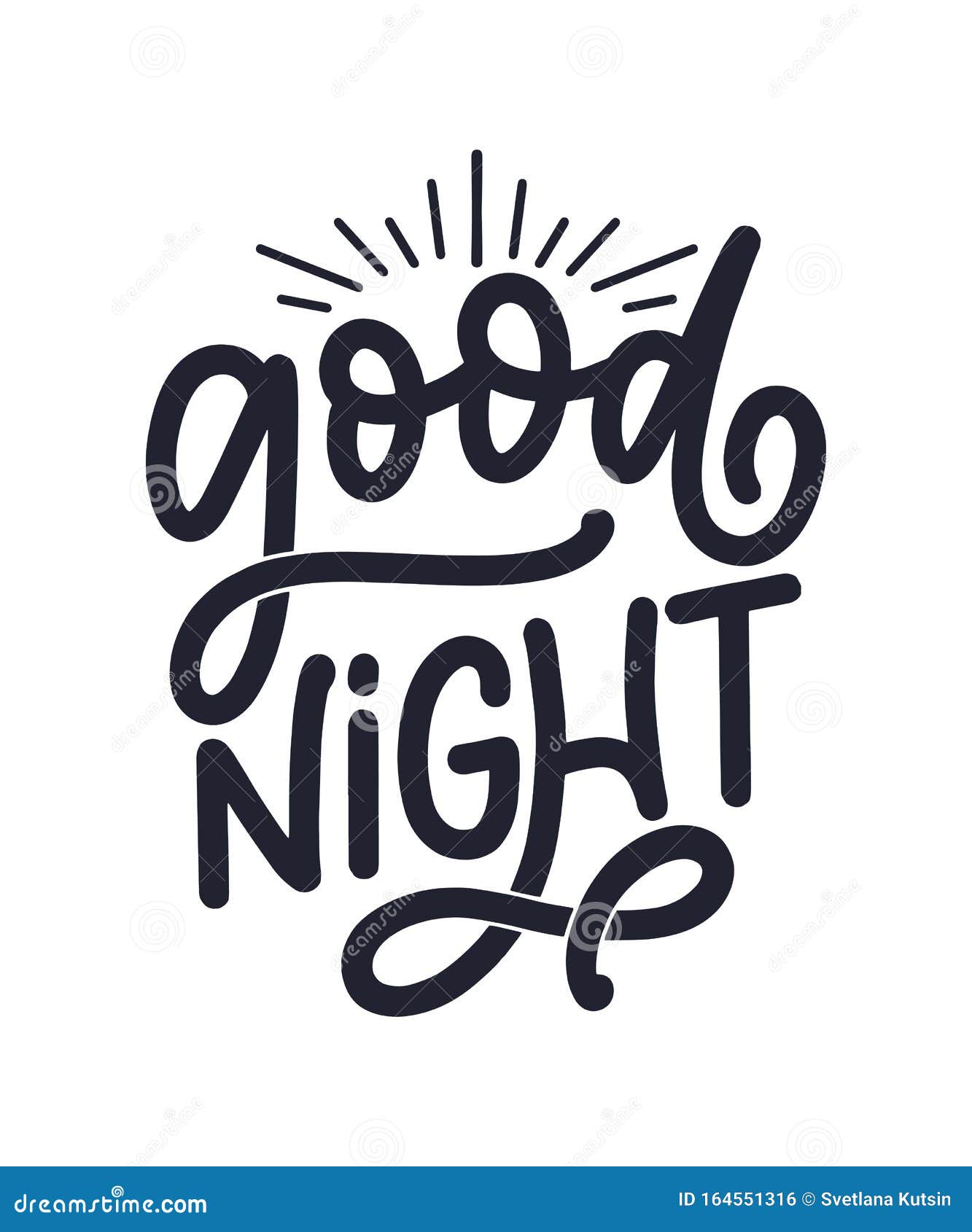 Lettering Slogan about Sleep and Good Night. Vector Illustration Design ...