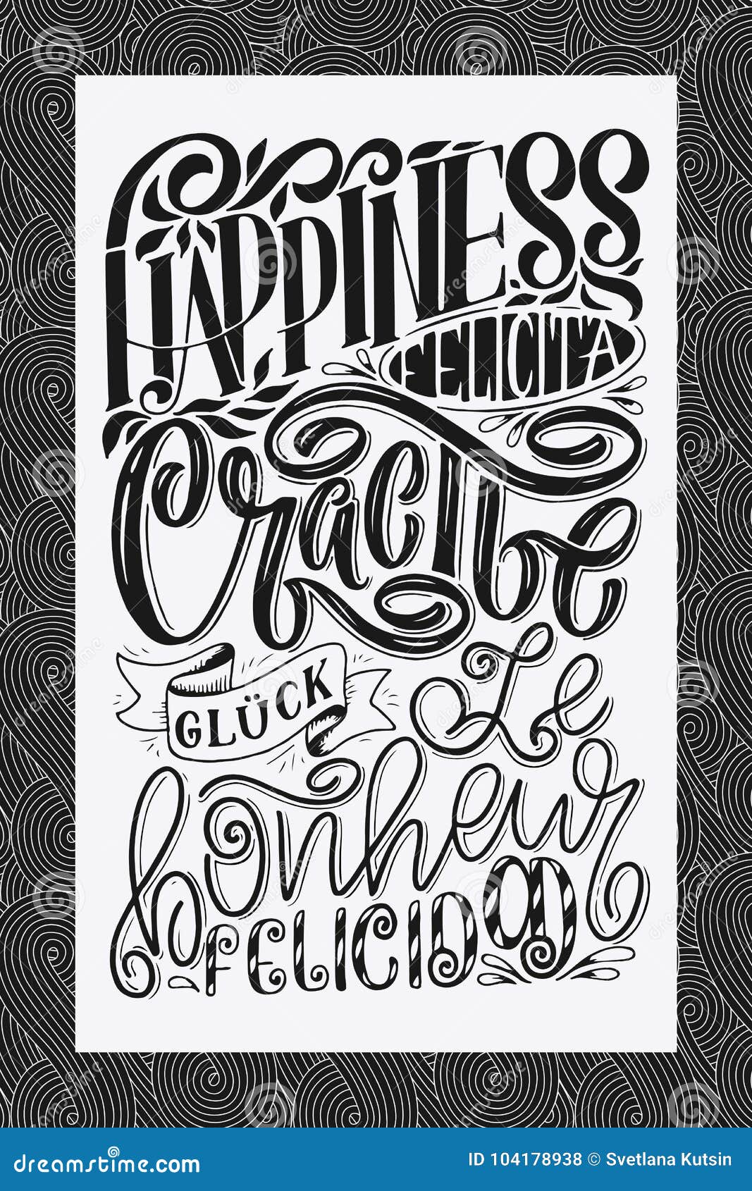 Download Lettering Word Happiness In Different Languages ...