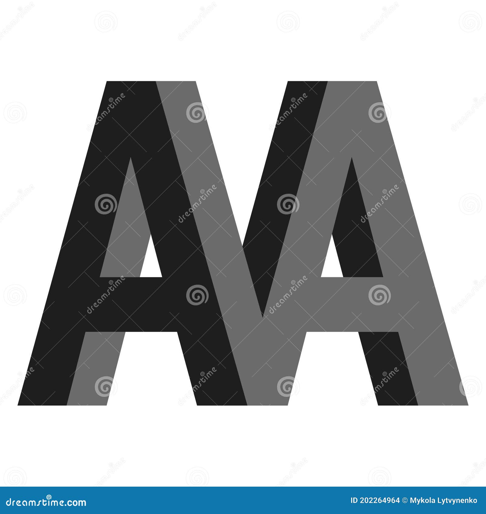 Double a letter logo lettermark aa monogram type Vector Image