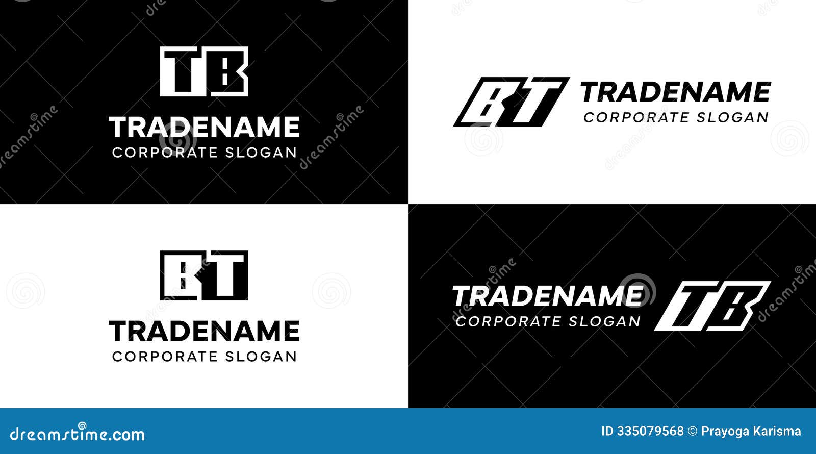 letters bt and tb square and dynamic logo set, for business with initials tb or bt