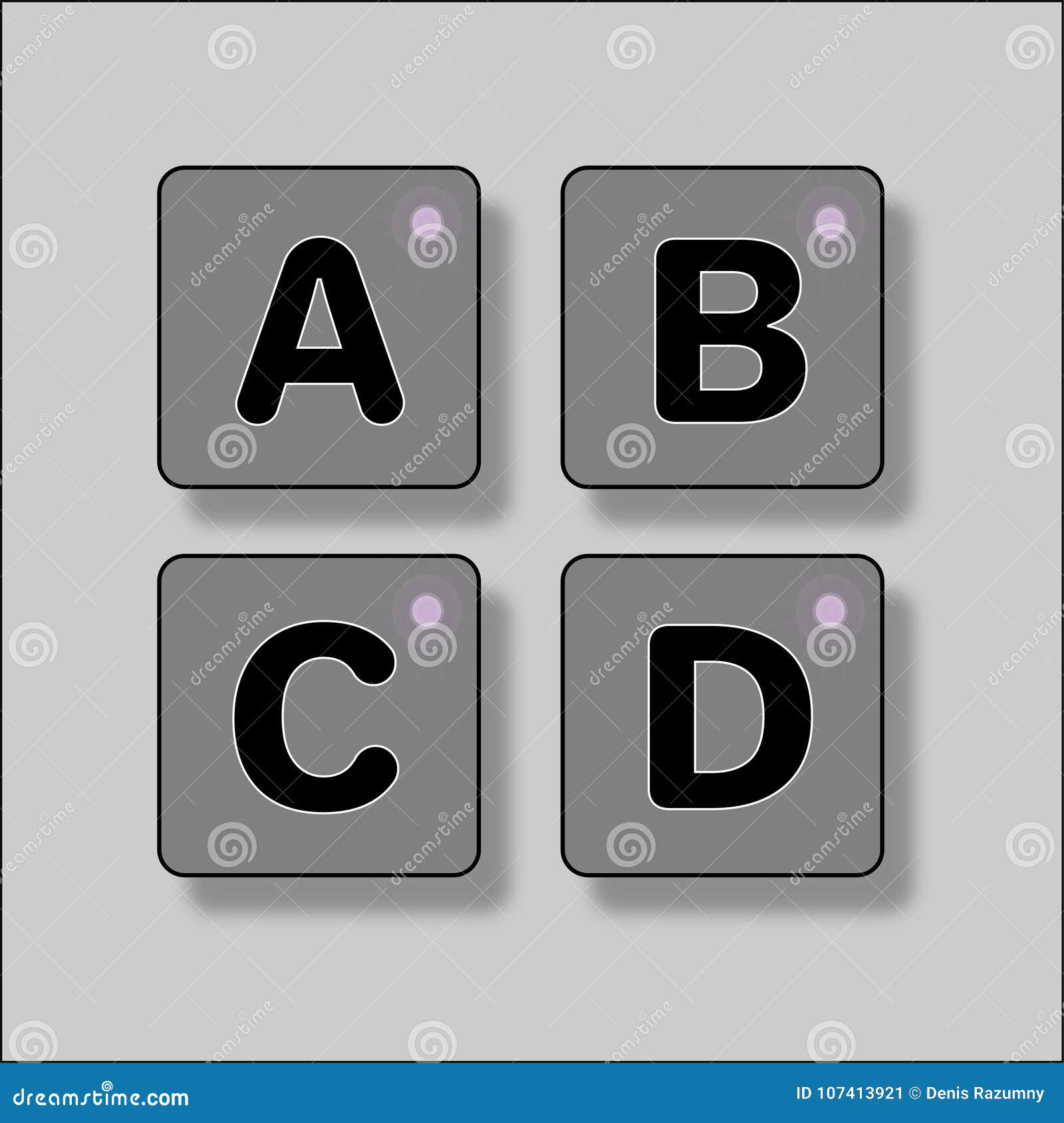 The Letters and Buttons in Bright Stock Vector - Illustration of