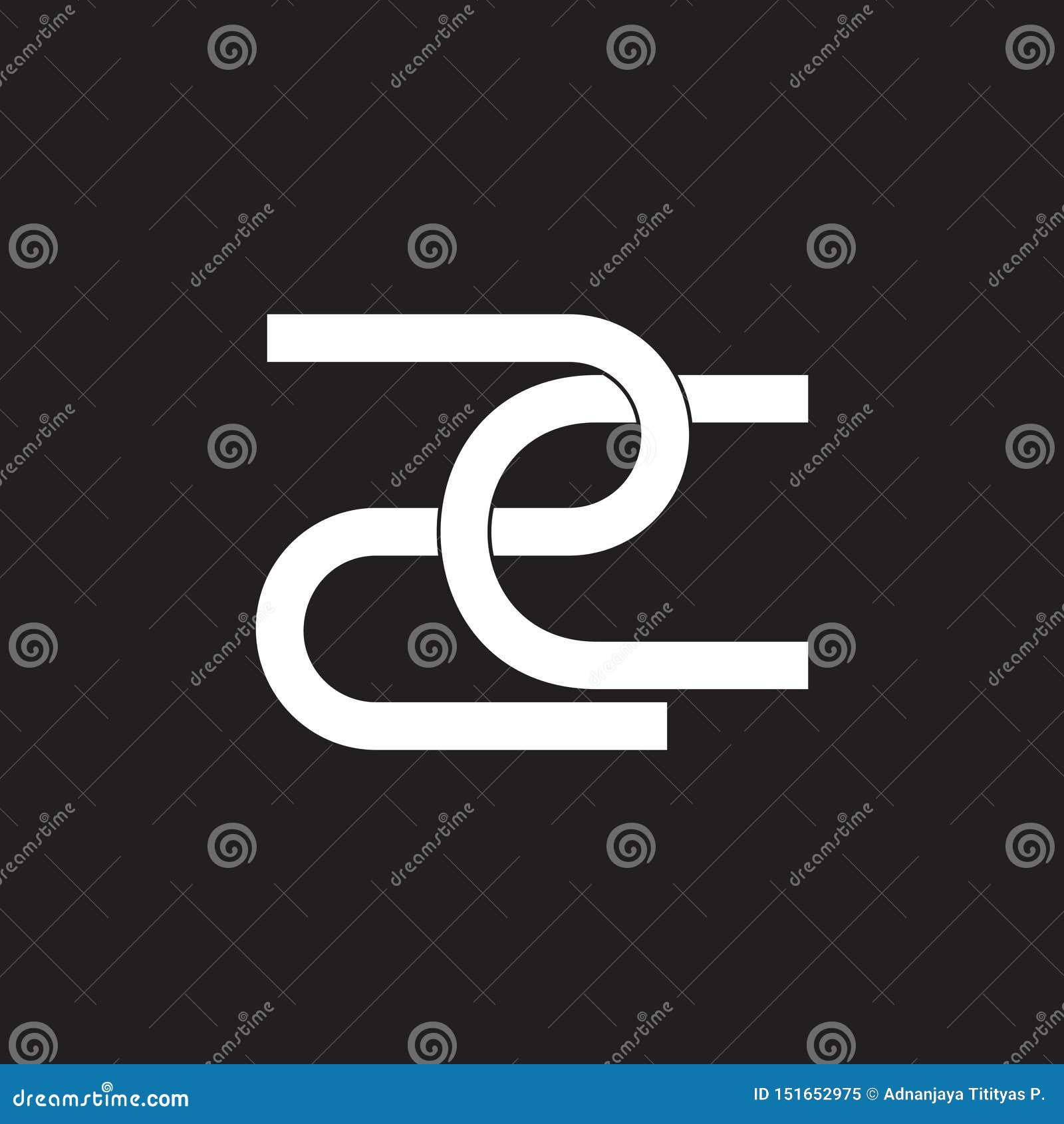 Letters 2c Simple Line Geometric Logo Vector Stock Vector ...