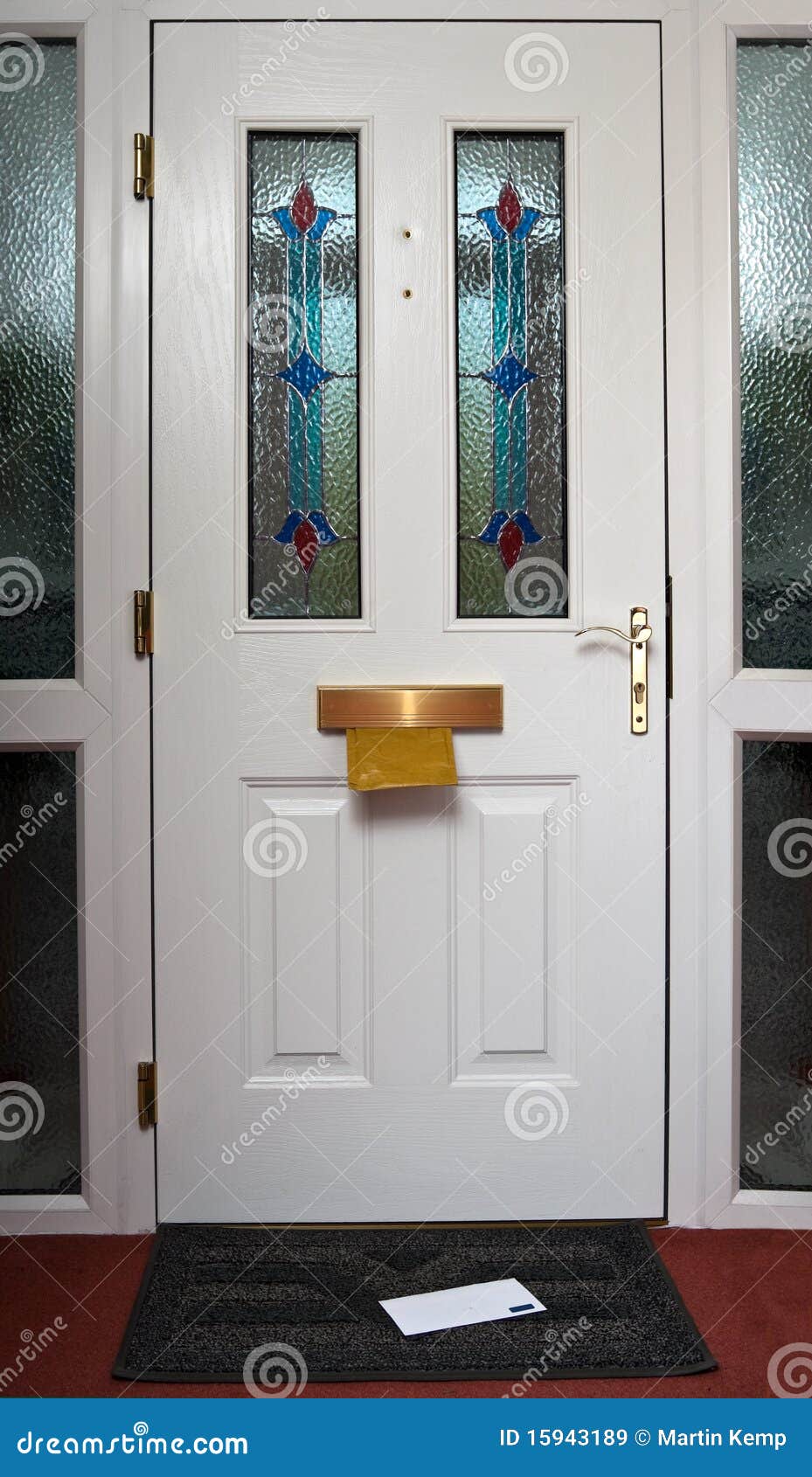 Letters through the Door stock image. Image of doormat 15943189