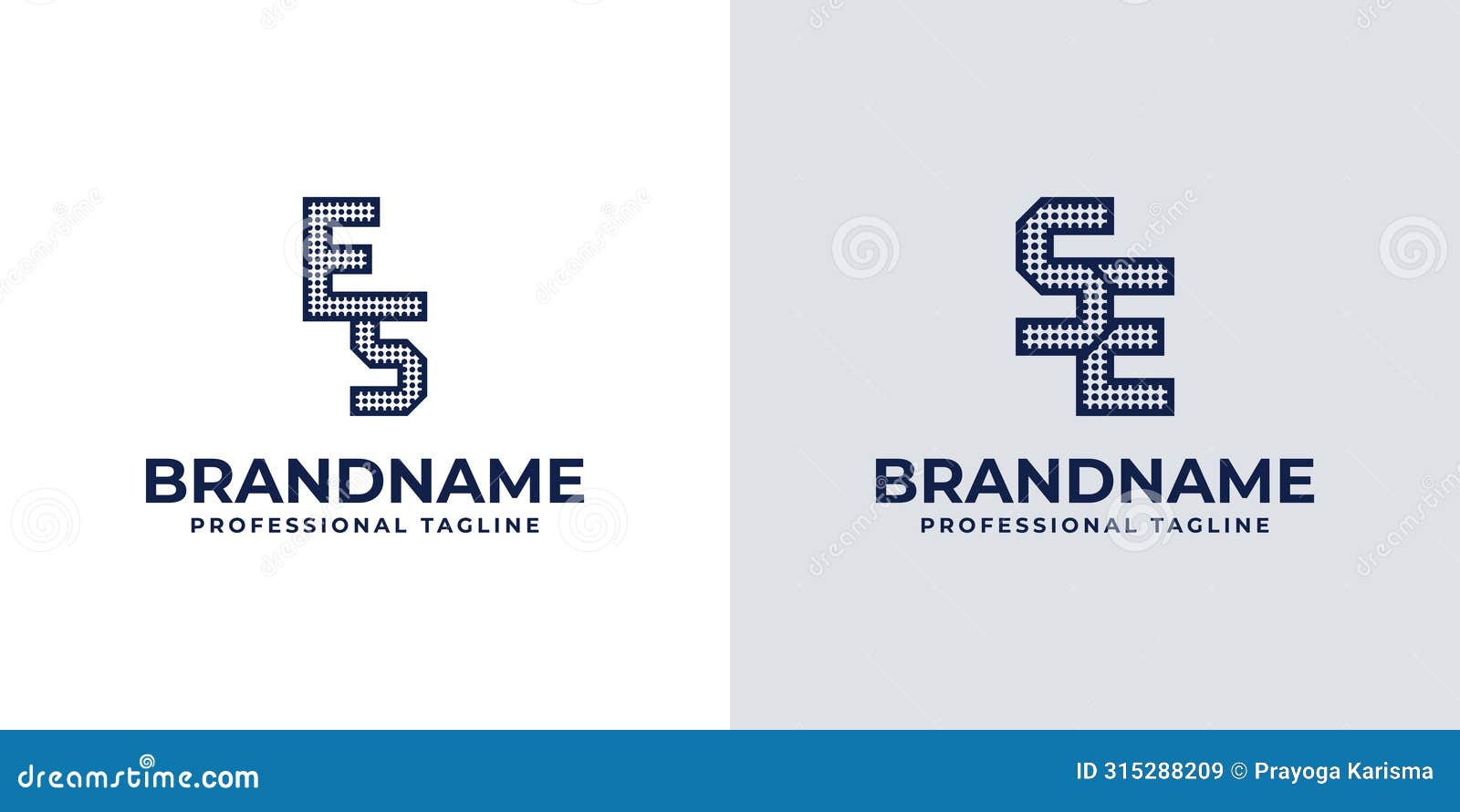letters es and se dot monogram logo, suitable for business with es or se initials