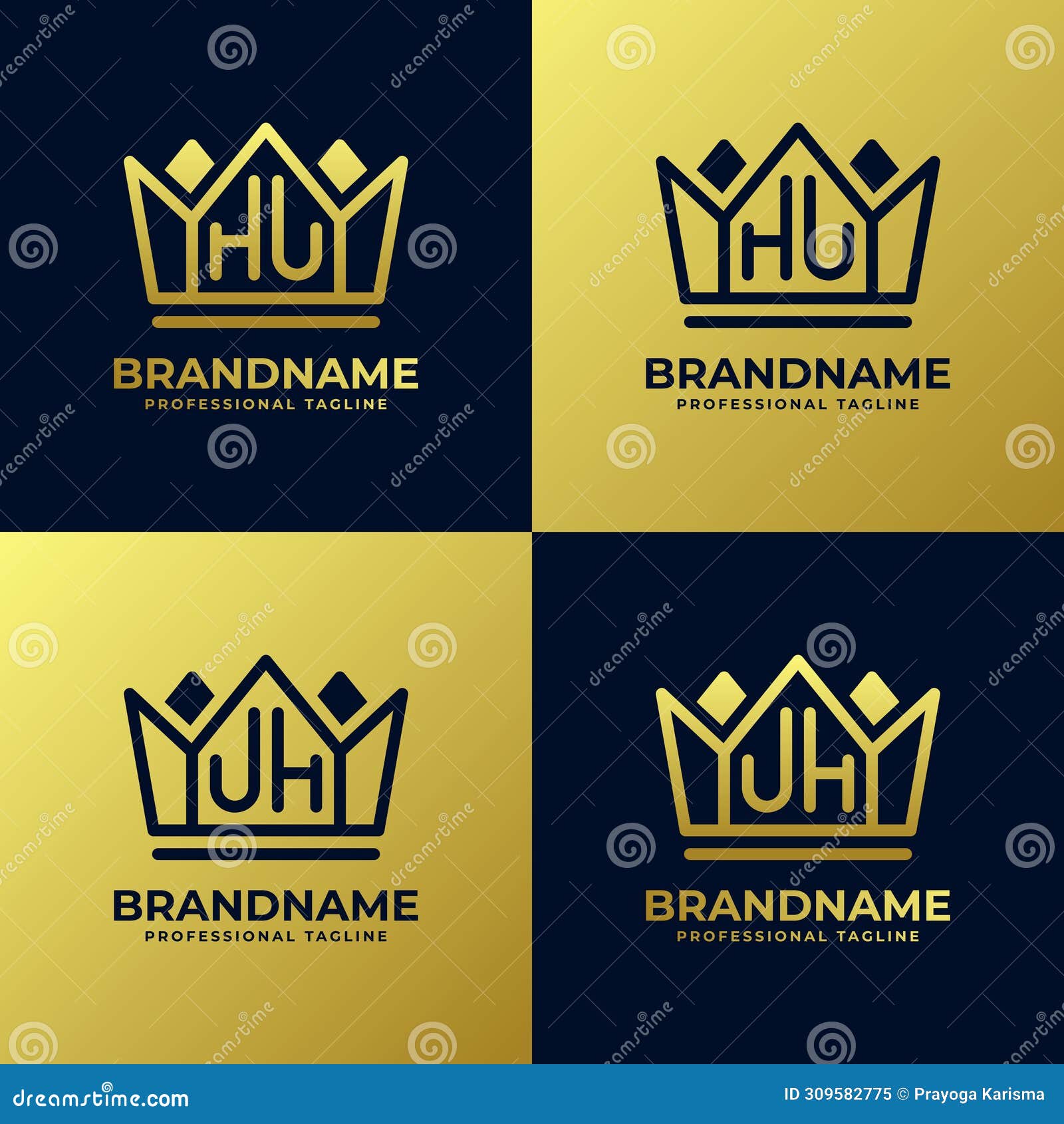 letters hu and uh home king logo set, suitable for business with hu and uh initials