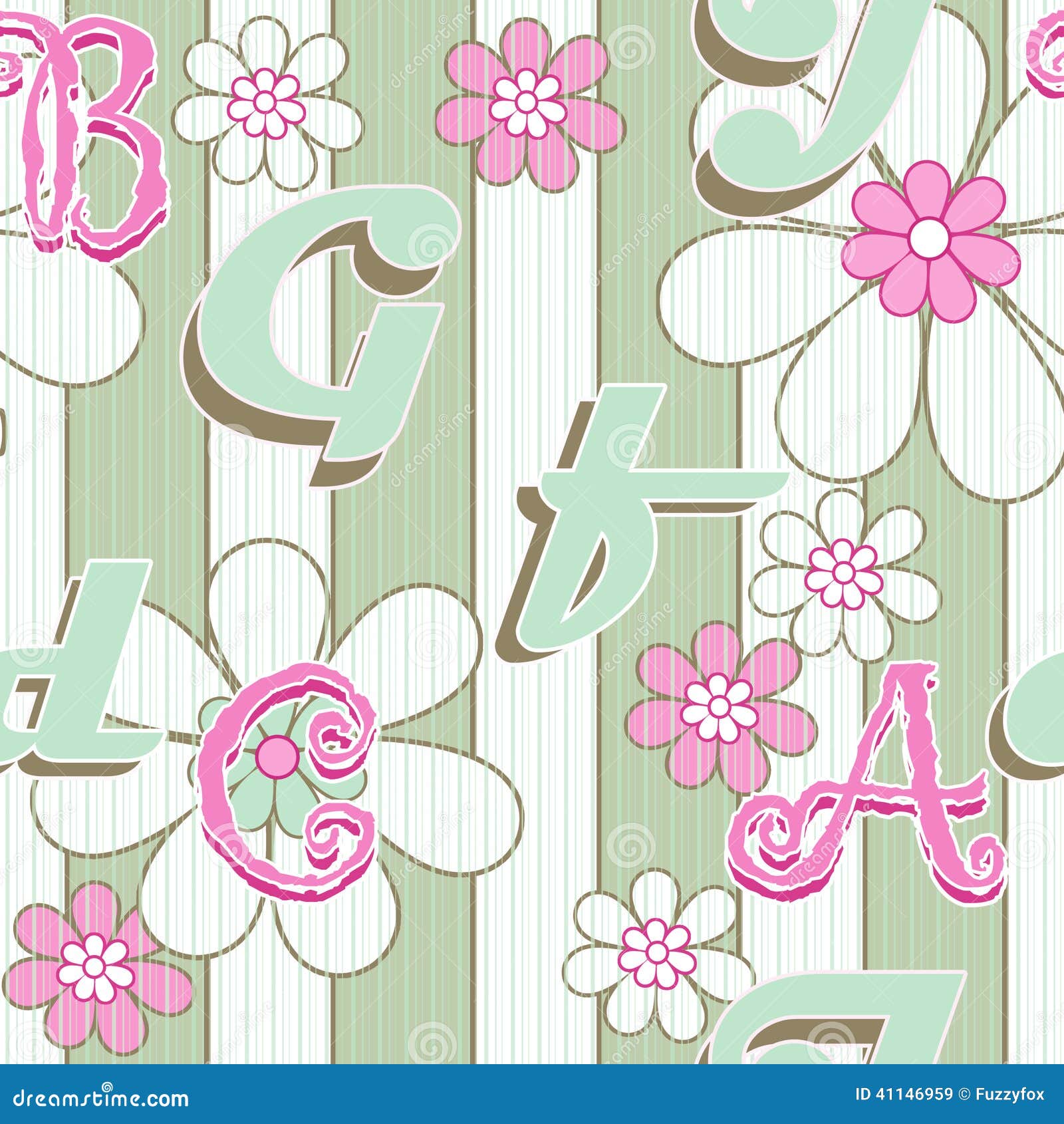 Letters Illustration Seamless Pattern Background Stock Illustration