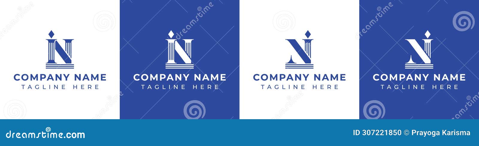 letters in and ni pillar logo, suitable for business with in and ni related to pillar