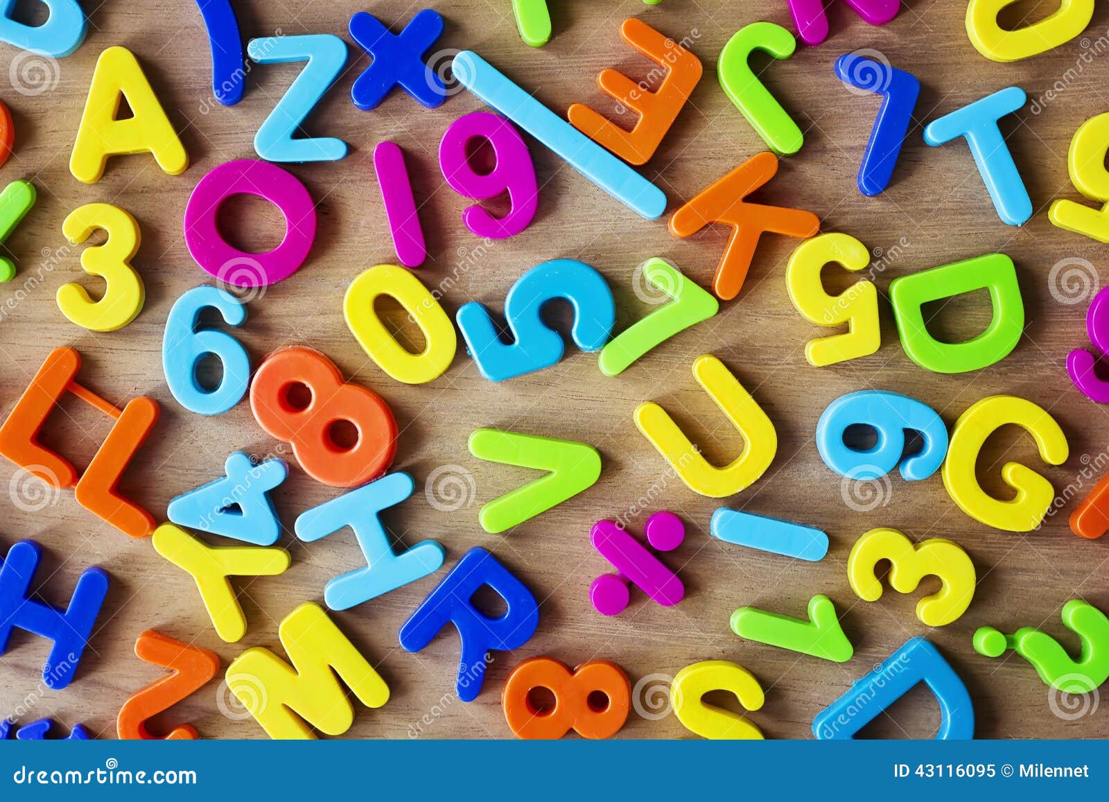 Letters and Numbers in Colors Stock Image - Image of puzzle, close