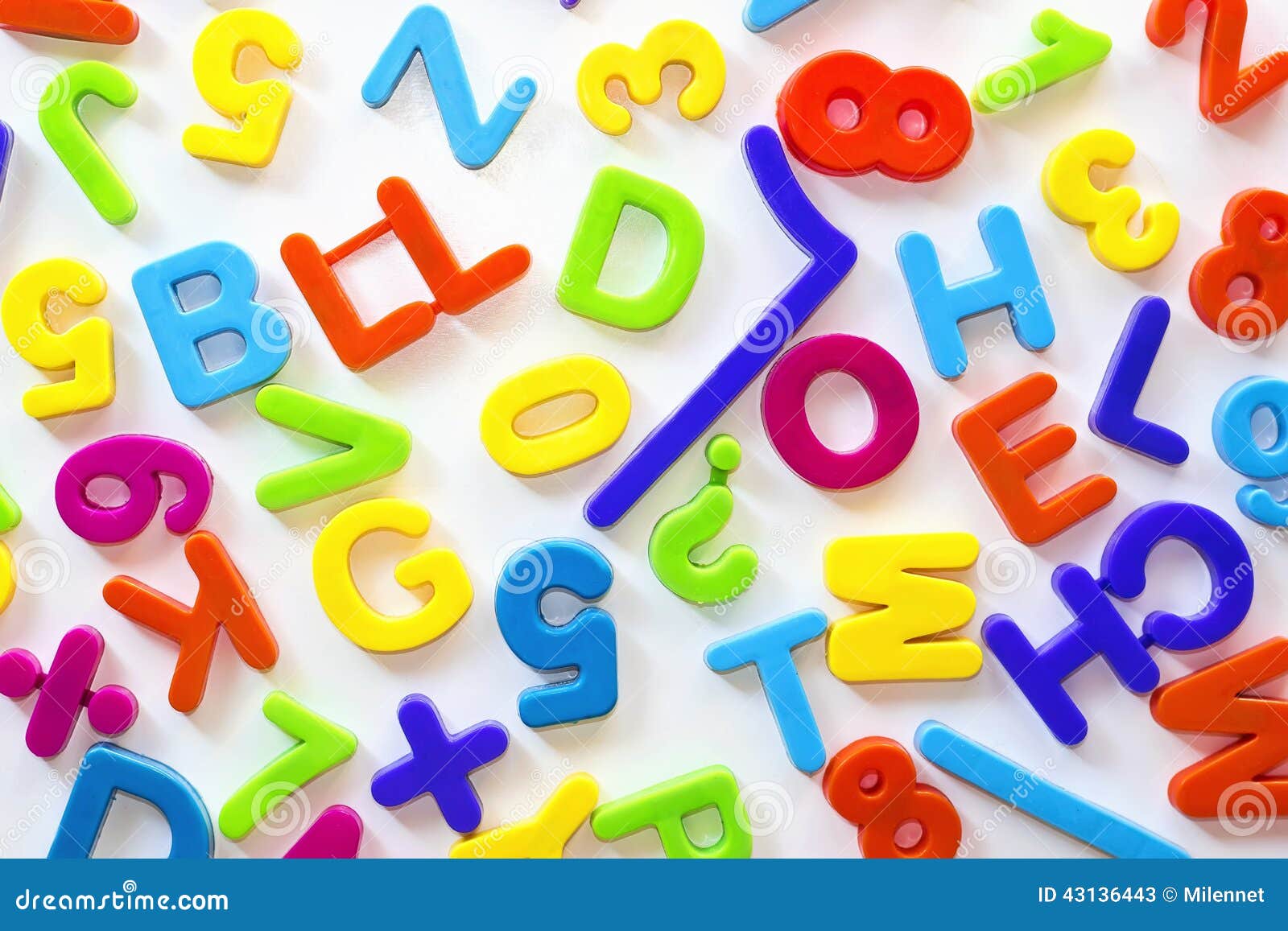 Letters And Numbers Of Different Colors Stock Photo - Image: 43136443