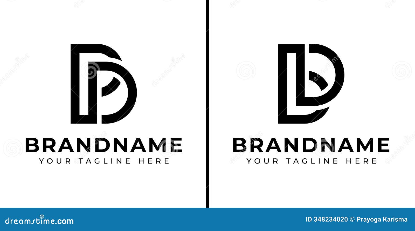 letters pd or bd monogram logo set, suitable for any business with pd dp bd or db initials