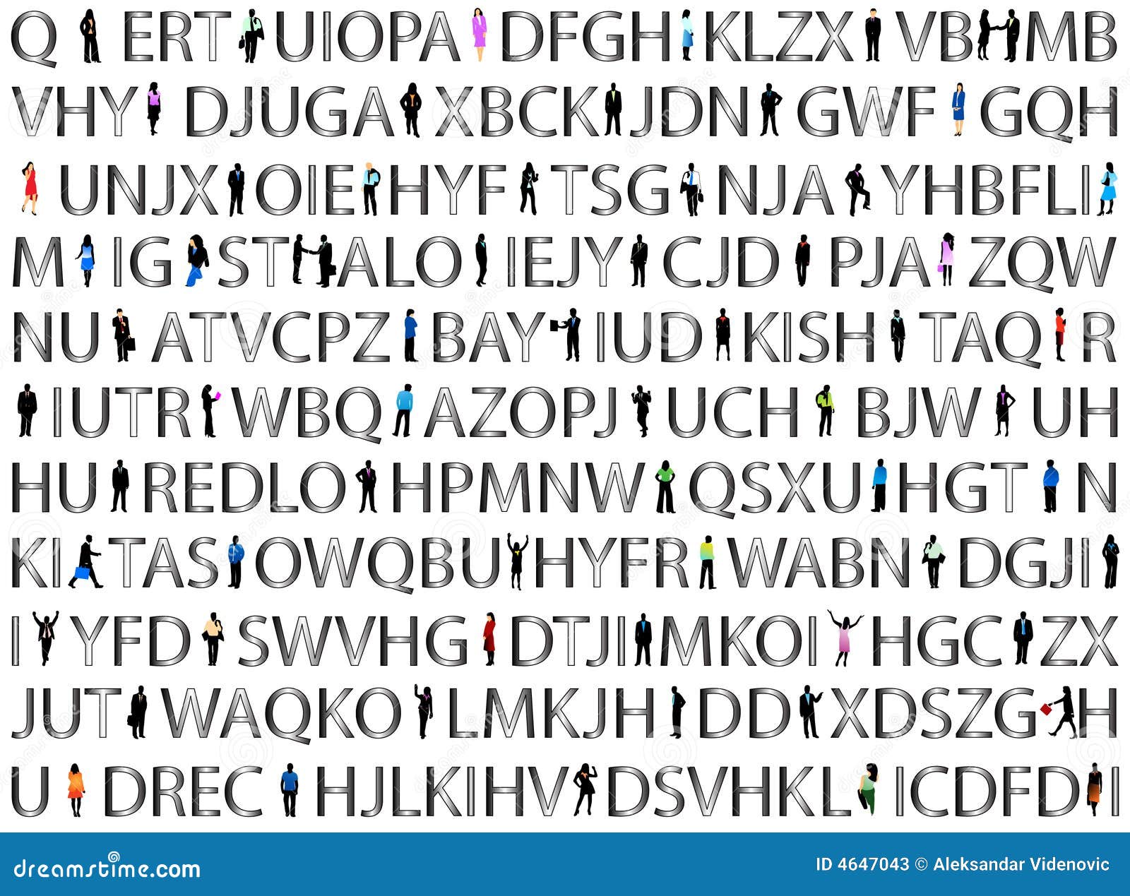 Letters and people stock vector. Illustration of orange - 4647043