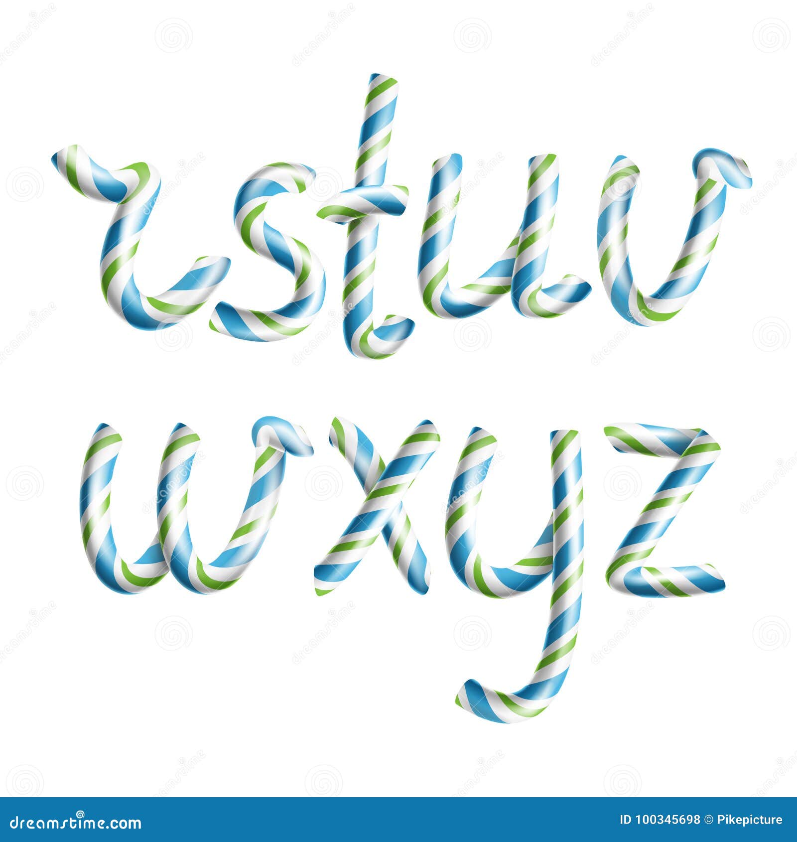 Letters R S T U V W X Y Z Vector 3d Realistic Candy Cane Alphabet Symbol In Christmas Colour New Year Letter Stock Vector Illustration Of December Food