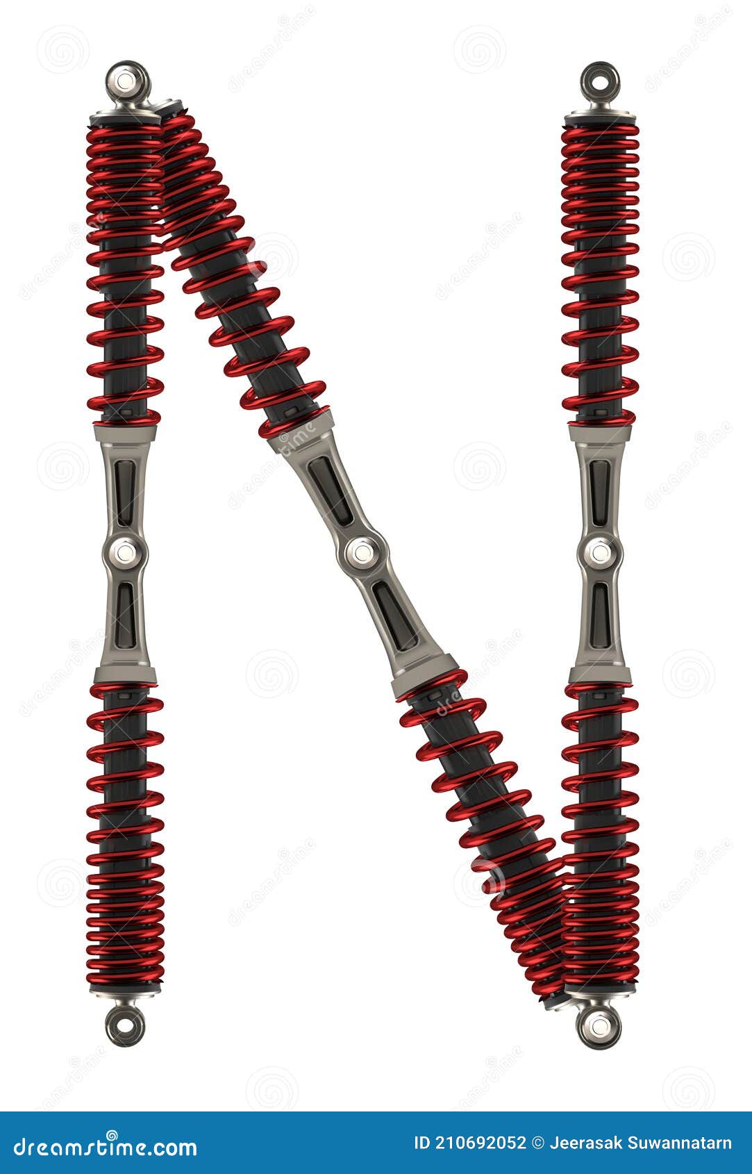 The Letters from the Shock Absorber Stock Photo Illustration of parts