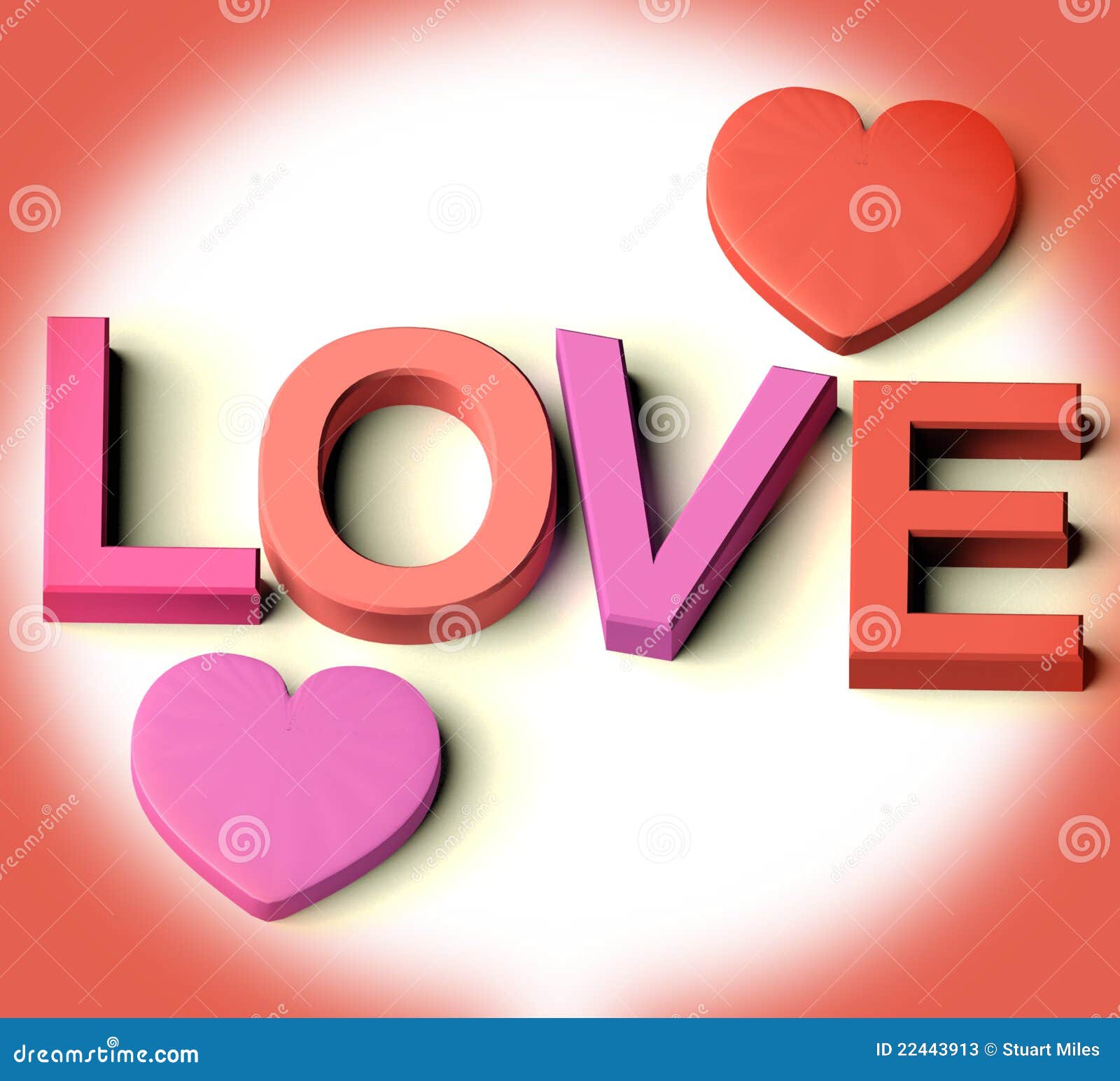 Letters Spelling Love with Hearts Stock Illustration Illustration of