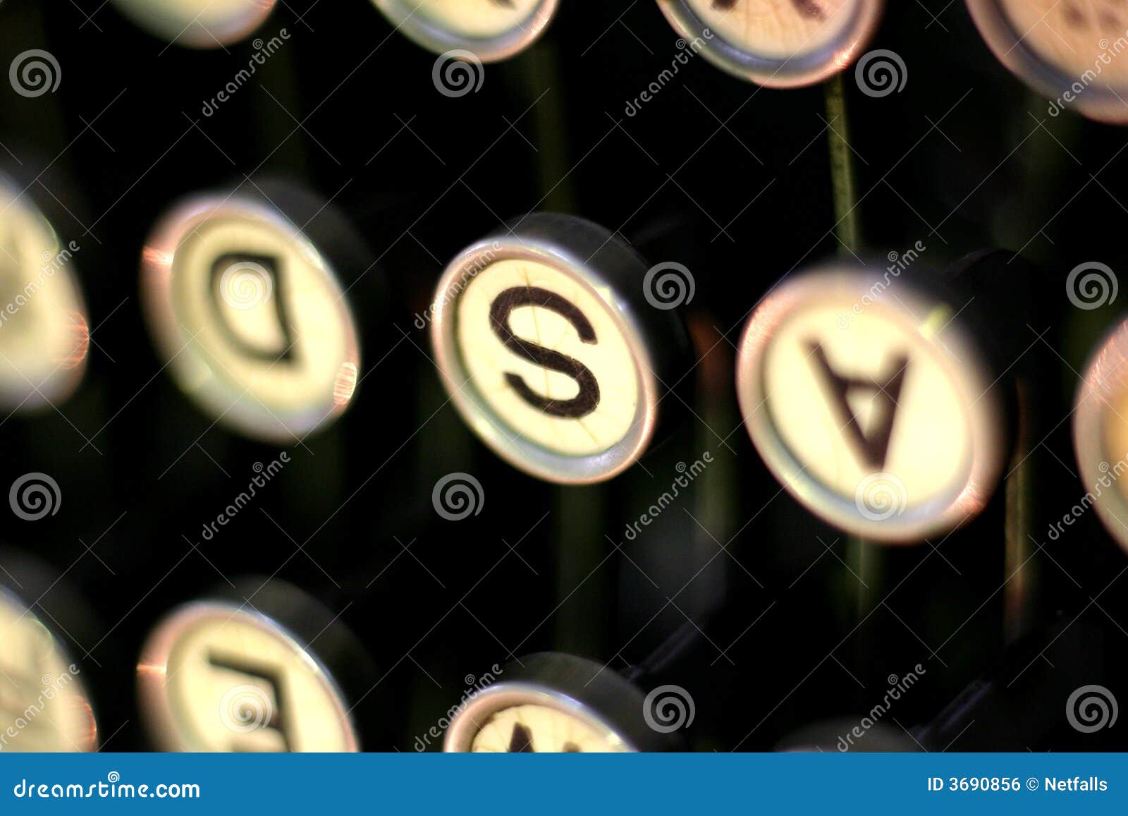 Letters on typewriter stock photo. Image of retro, round 3690856