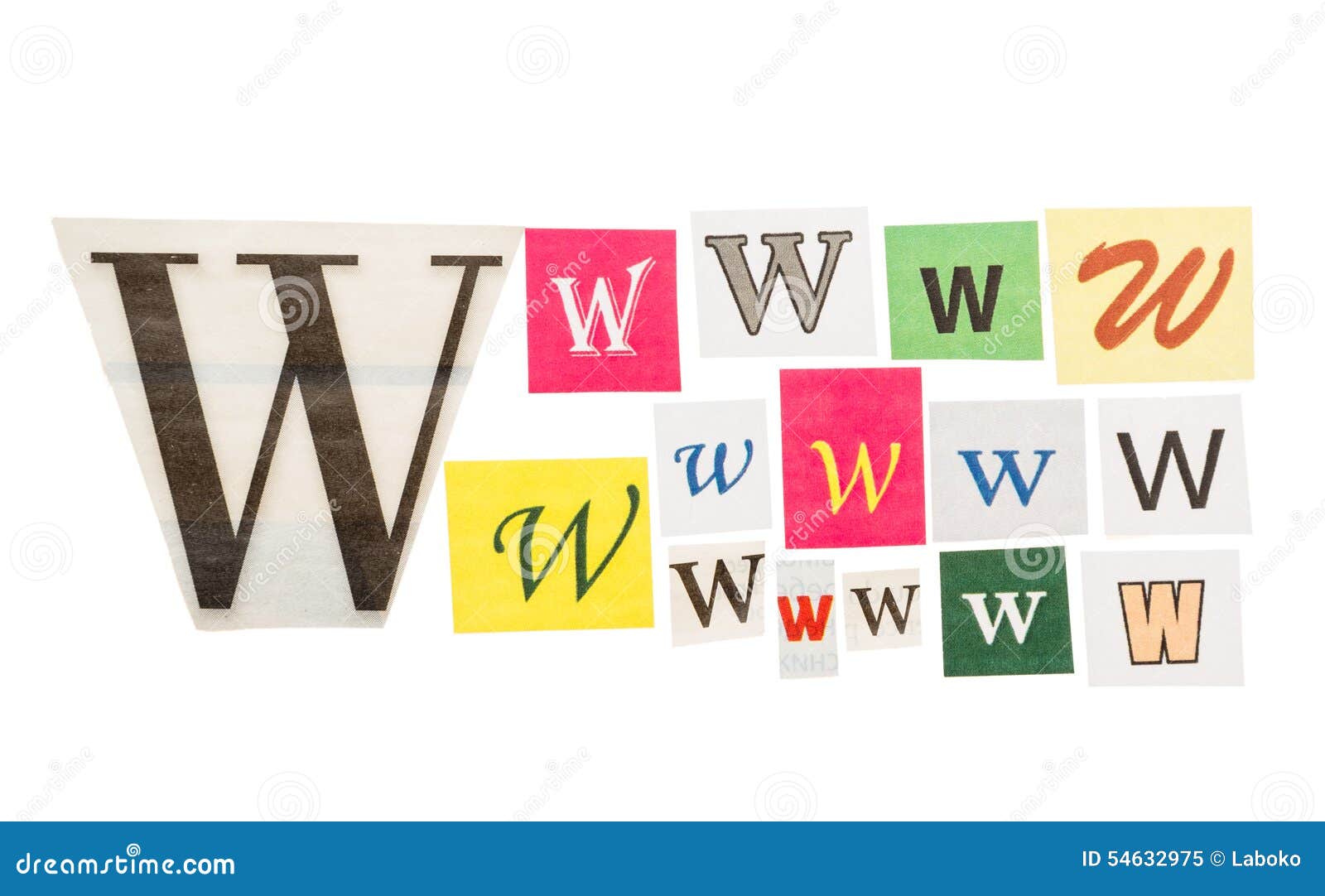 Letters W from newspapers stock image. Image of letterpress 54632975