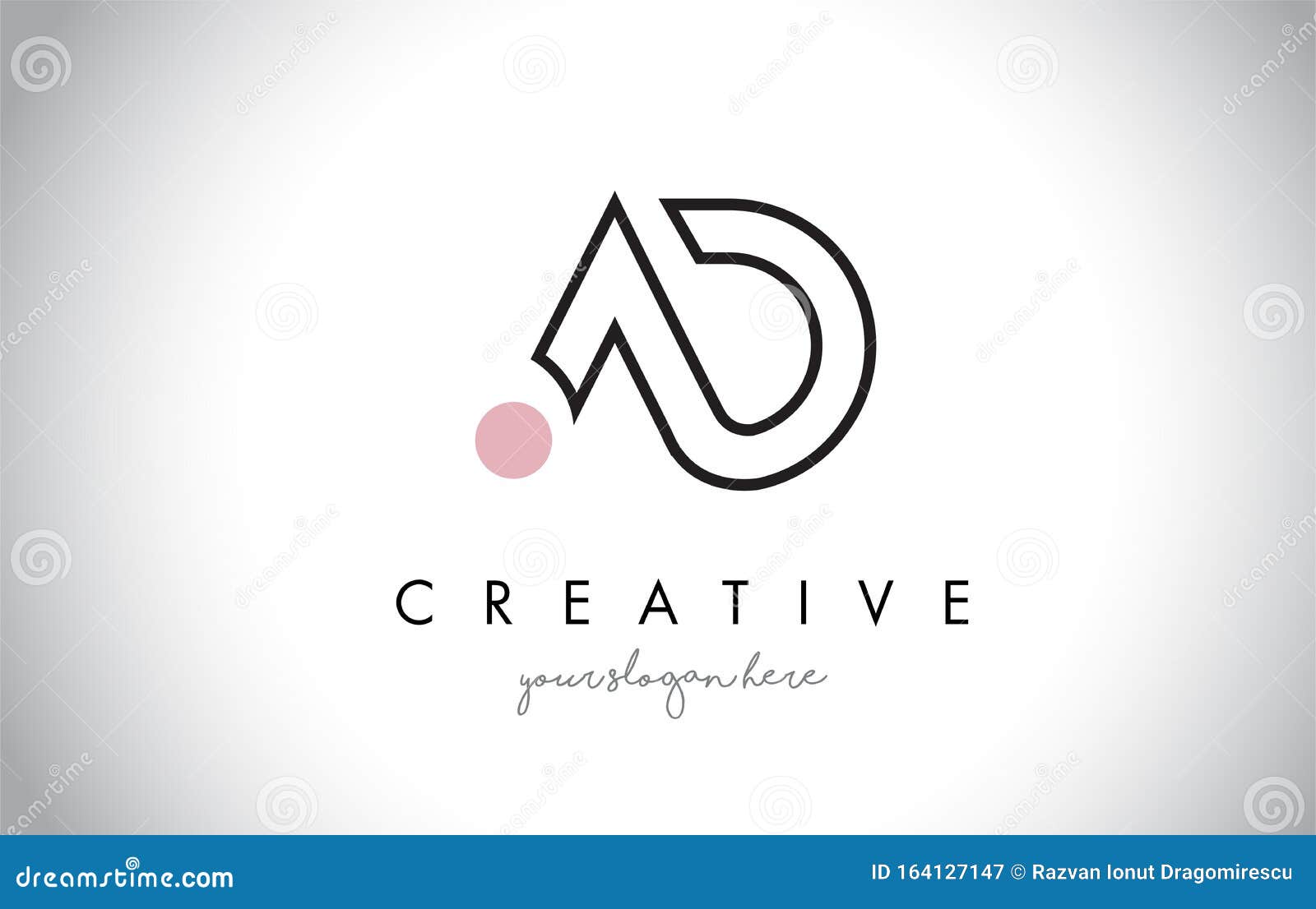 Lettre AD Logo Design Avec Une Typographie Créative Moderne Et Branchée  Illustration de Vecteur - Illustration du conception, signe: 164127147