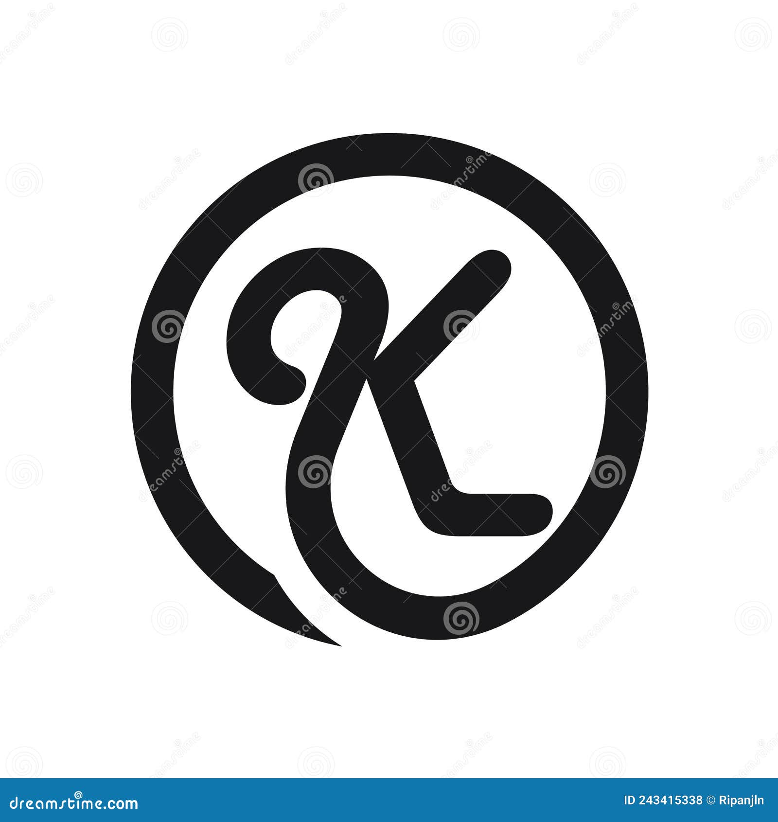 Lettre Initiale K Ligne Art Logo Design Inspiration Illustration de ...