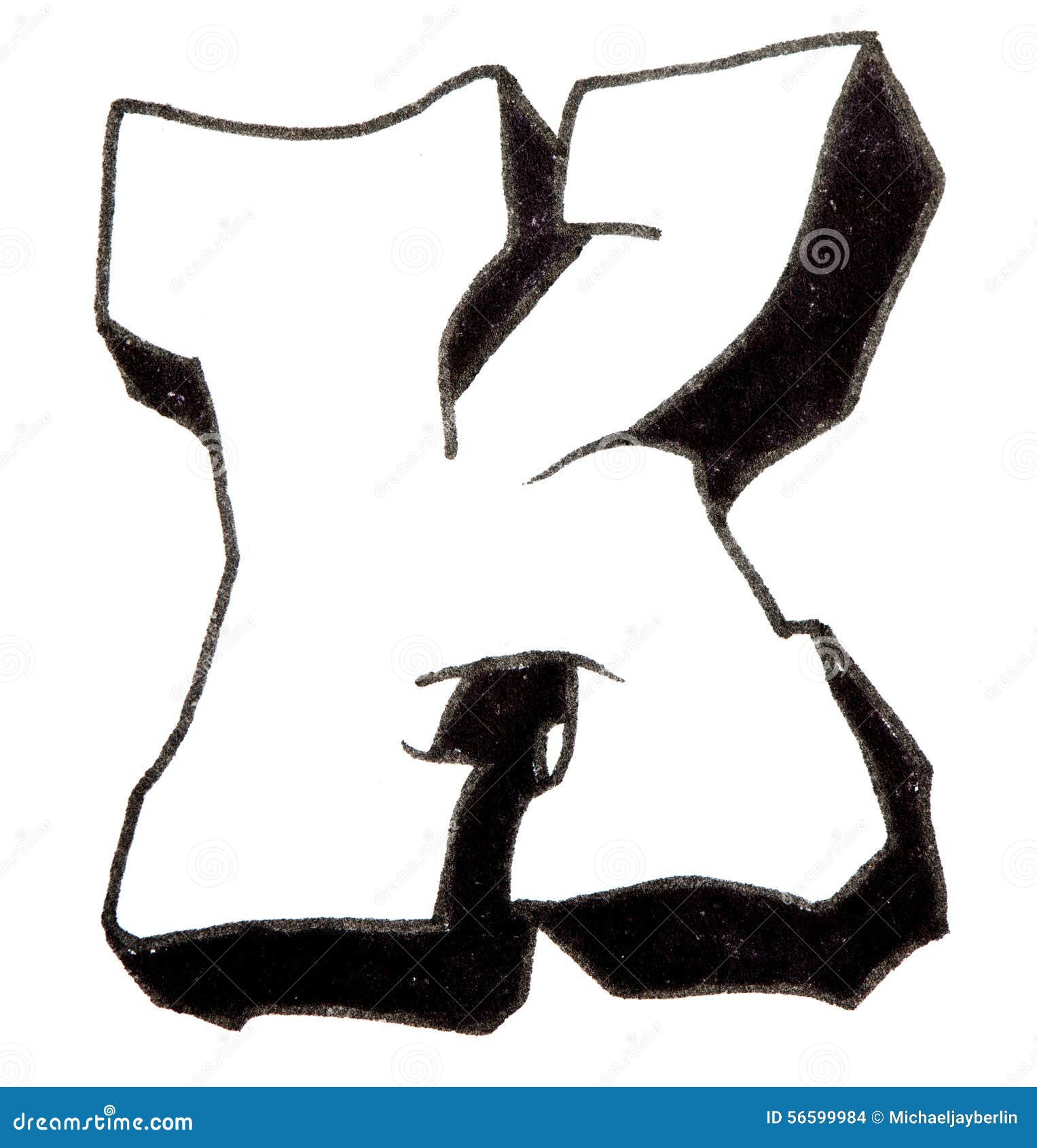 Lettre K, Alphabet Dans Le Style De Graffiti Photo stock Image du dessins, peint 56599984
