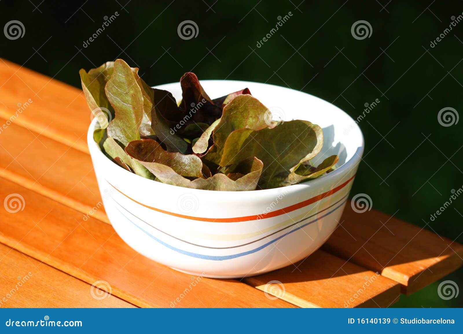 Lettuce in bowl stock image. Image of wooden, fresh, vegetable 16140139