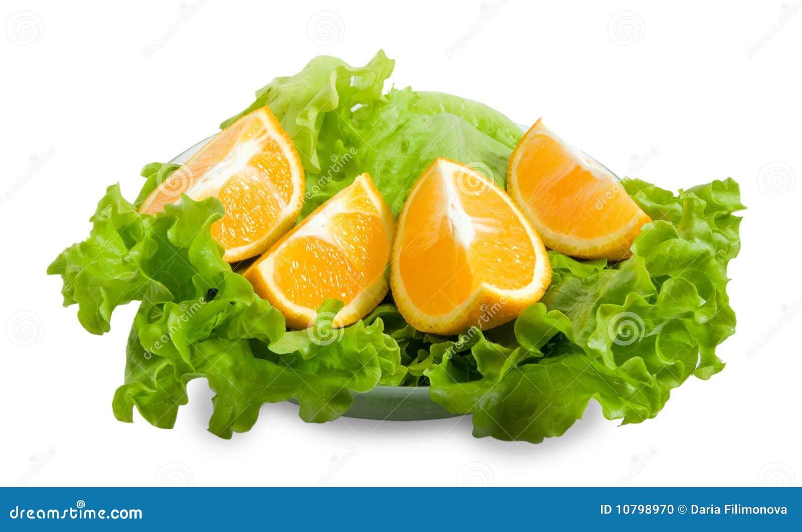 Lettuce and Halfs of Orange Stock Photo Image of biology, isolated