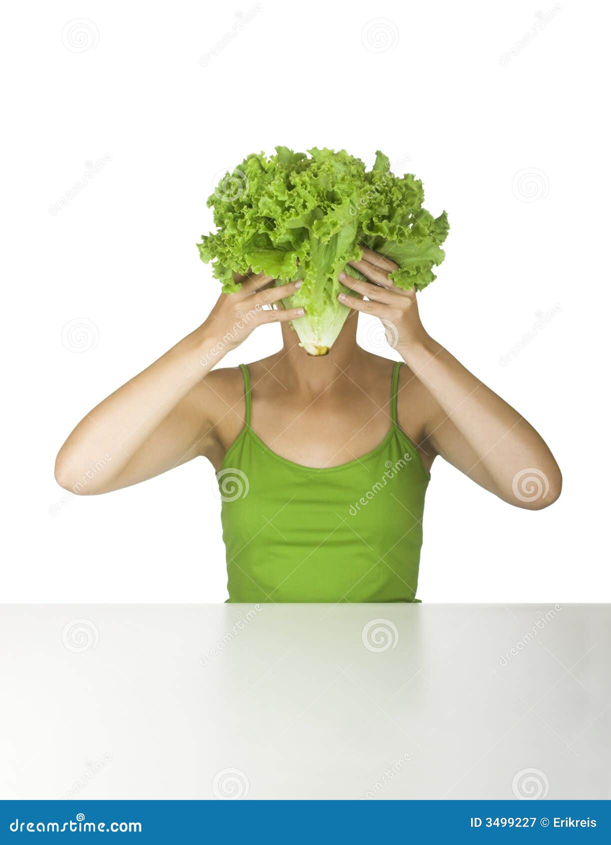 Lettuce head stock image. Image of expression, happiness 3499227