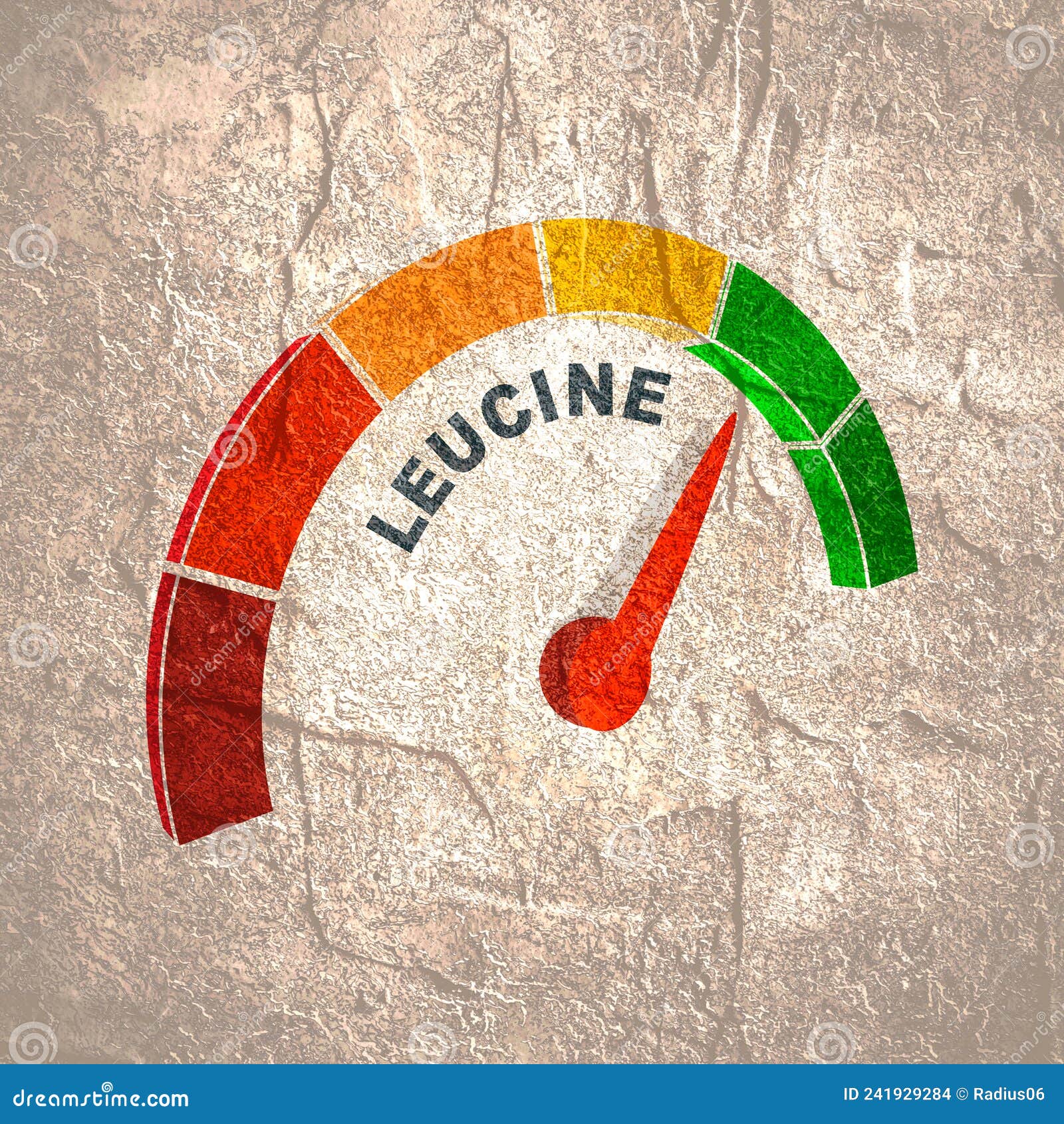 leucine level scale. concept of medicine and pharmacy