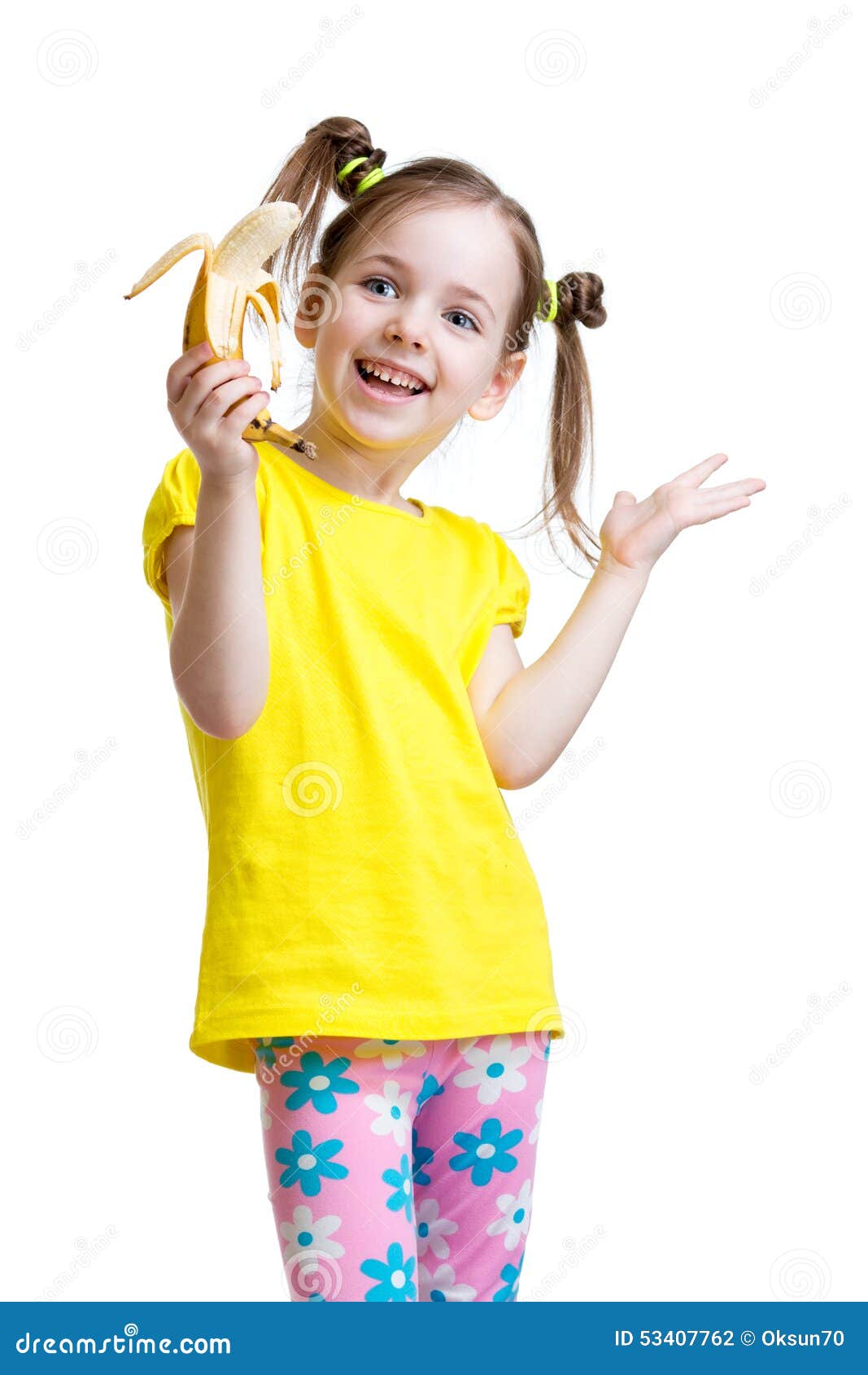 Leuk Meisje Die Banaan Eten Stock Foto Image Of Diëet Kaukasisch 53407762