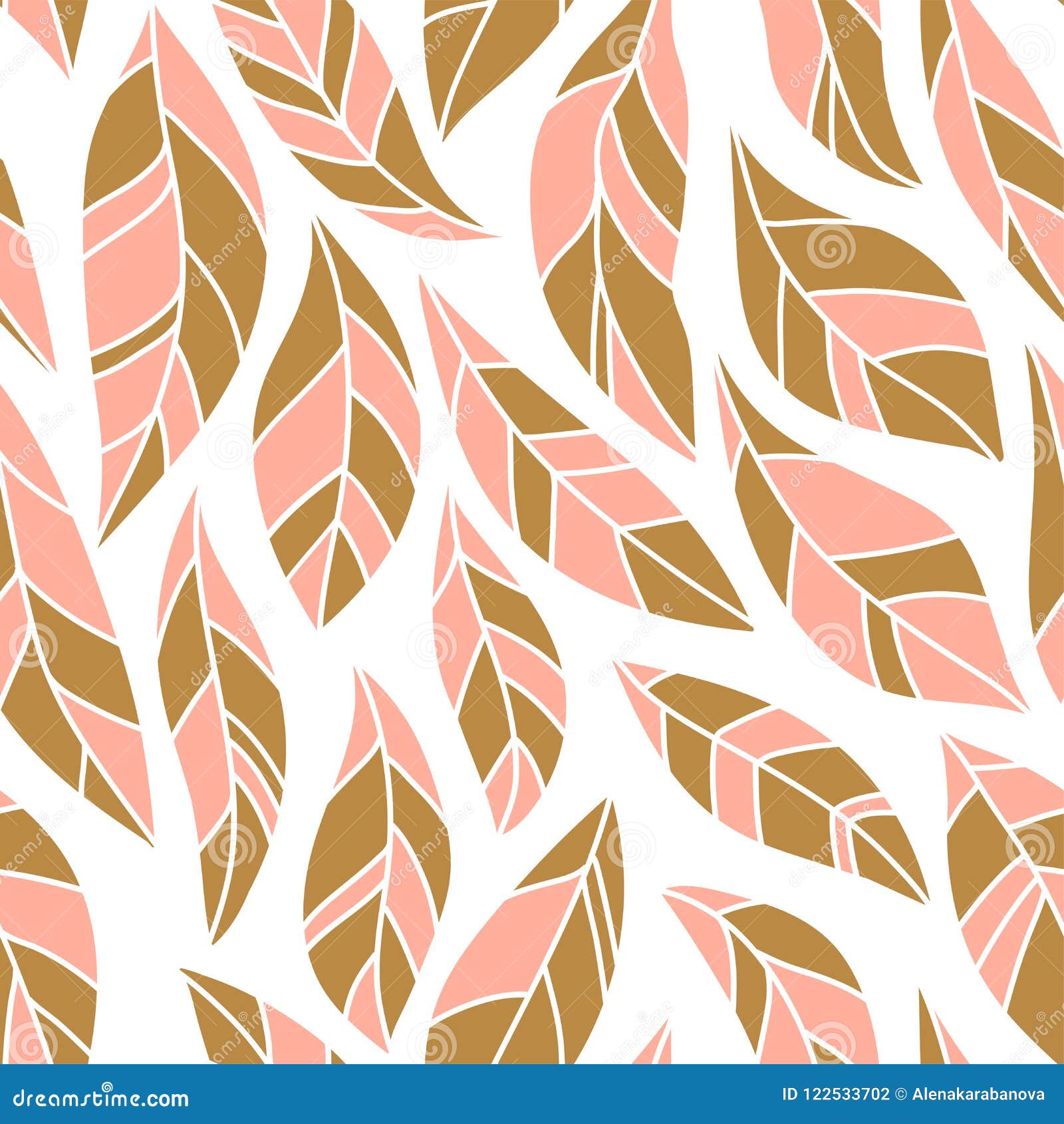 Leuke Abstracte Bladeren in Roze En Kleuren Op De Witte Achtergrond Vector Eenvoudig Naadloos Patroon Vector Illustratie - Illustration of beeld, ontwerp: 122533702
