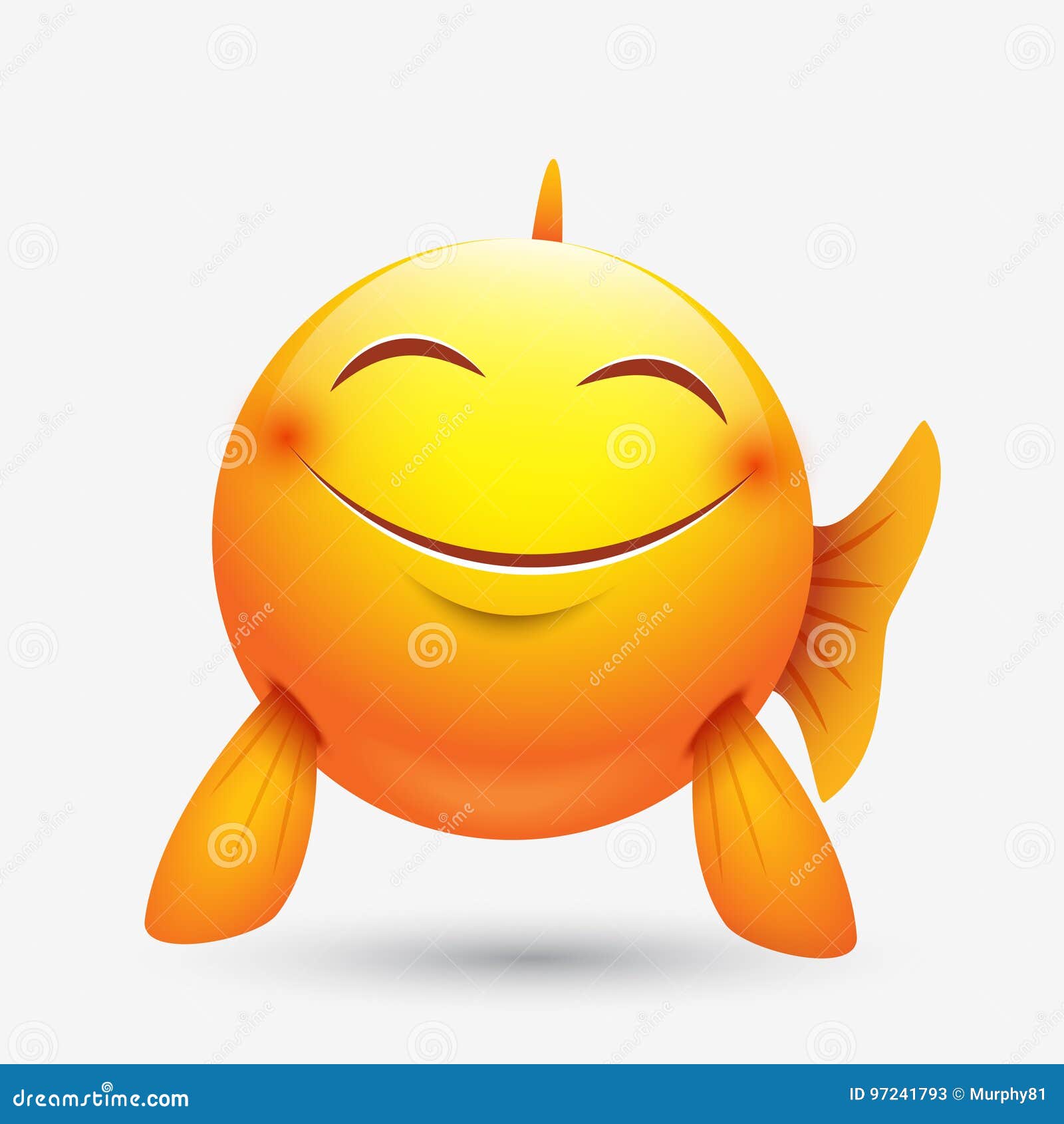 Leuke Vissen Emoticon, Emoji Vectorillustratie Vector Illustratie