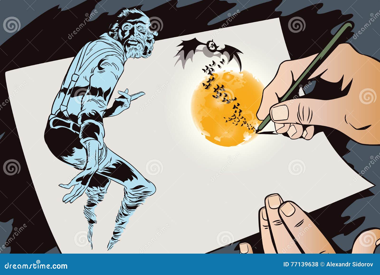 Leute Im Retrostil Geist Halloween Vektor Abbildung Illustration Von Graphik Zeichen