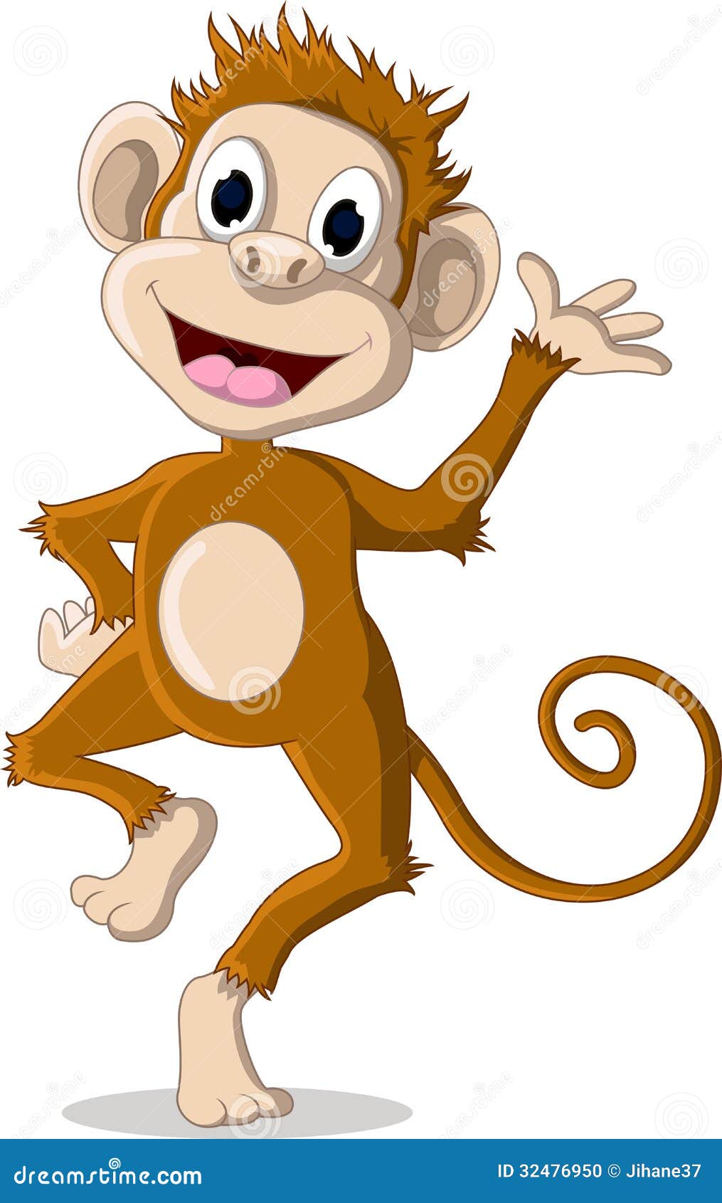 Macaco Desenho Animado Colorido Clipart Ilustração Design Floresta