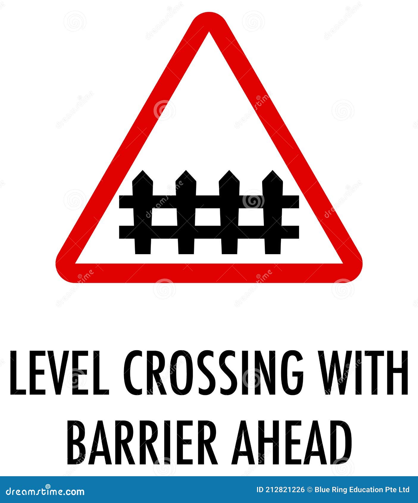 Level Crossing With Barrier Ahead Sign On White Background Stock Vector Illustration Of Border Blank