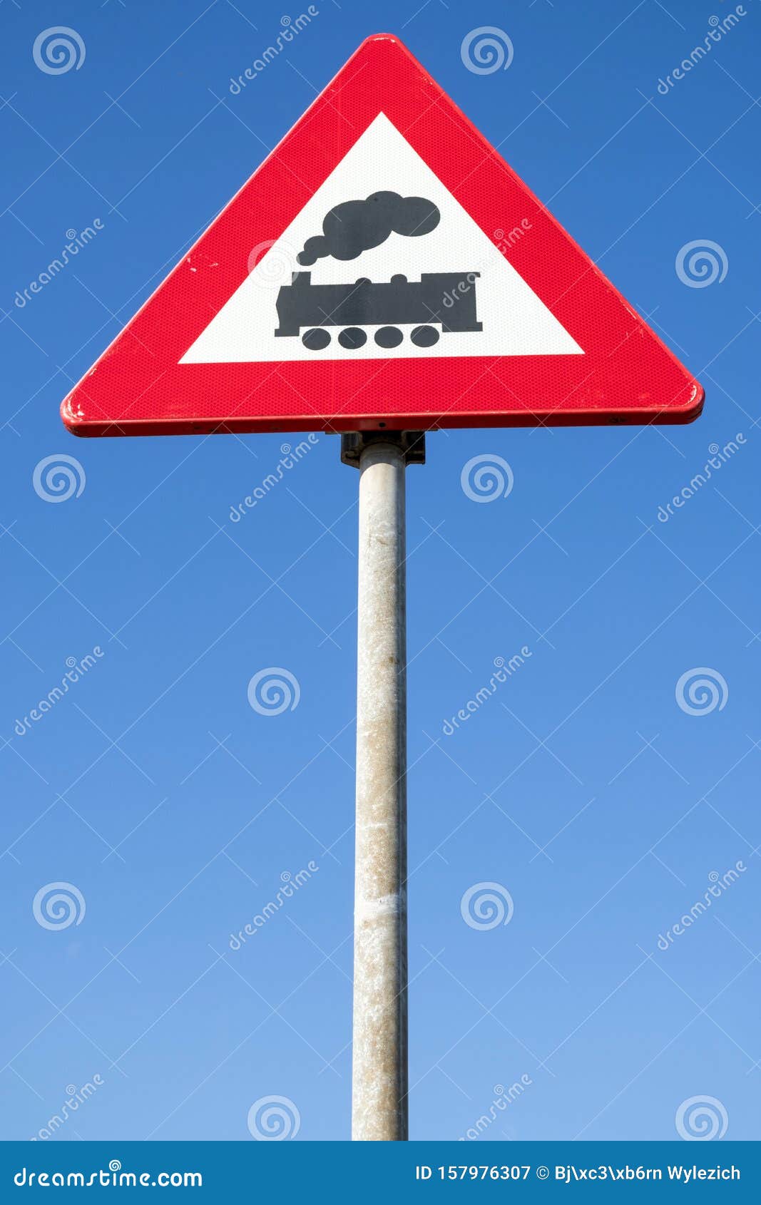 Level Crossing Without Barrier Or Gates Ahead Stock Image Image Of Steam Rules