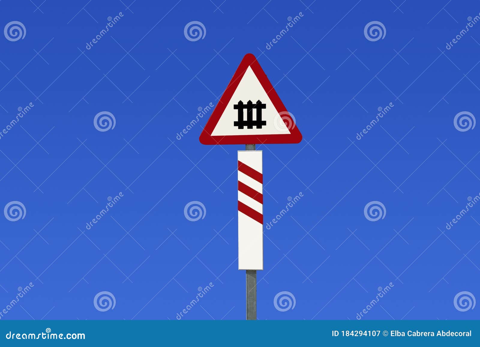 Level Crossing Sign With Barrier Stock Image Image Of Crossroads Train