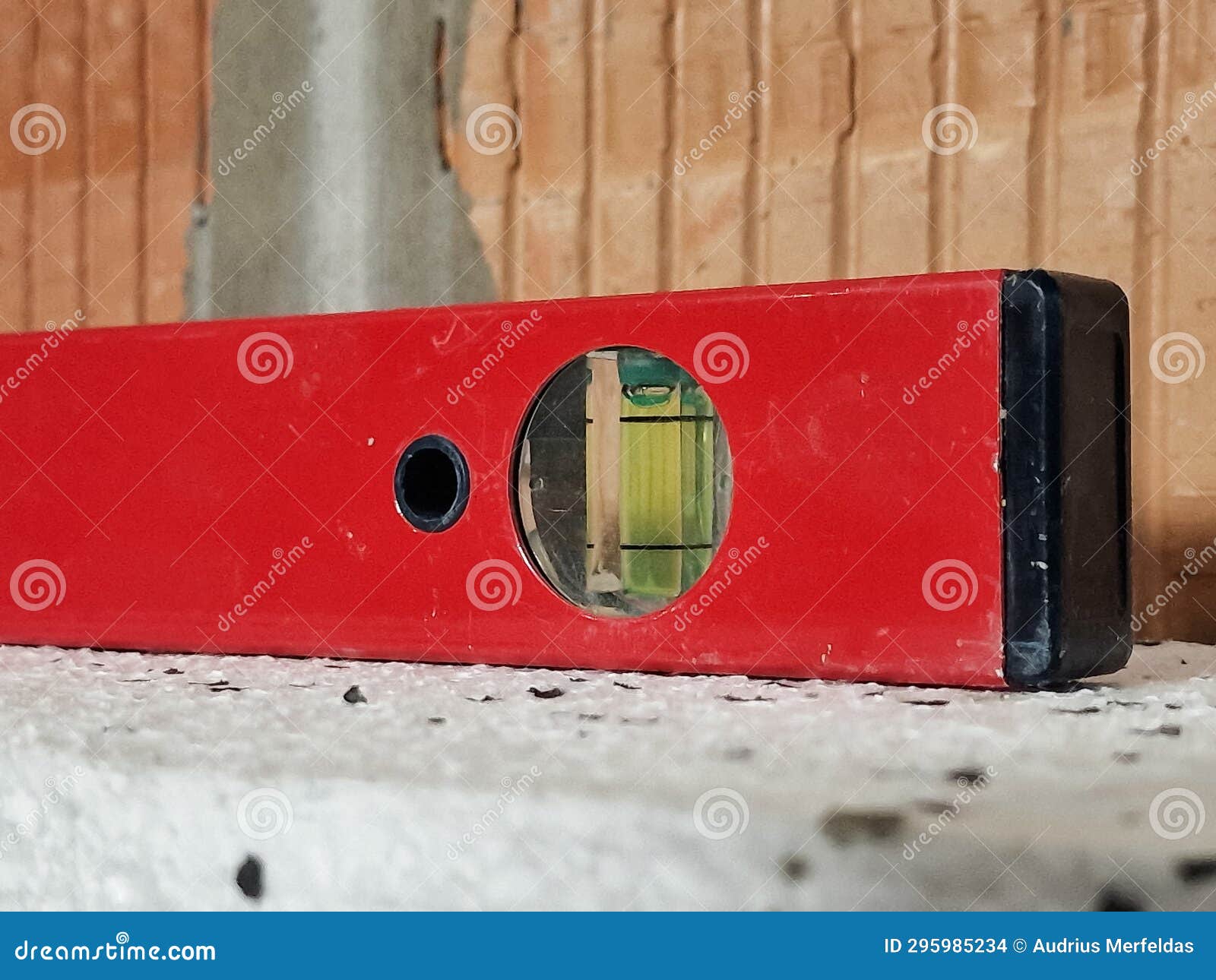 Level Tool for Construction in Progress Stock Photo Image of