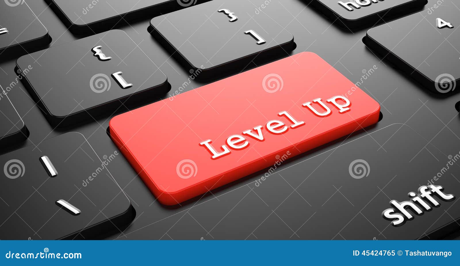level up on red keyboard button.