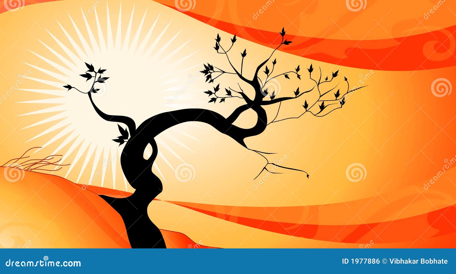 Lever de soleil illustration stock. Illustration du ordinateur 1977886