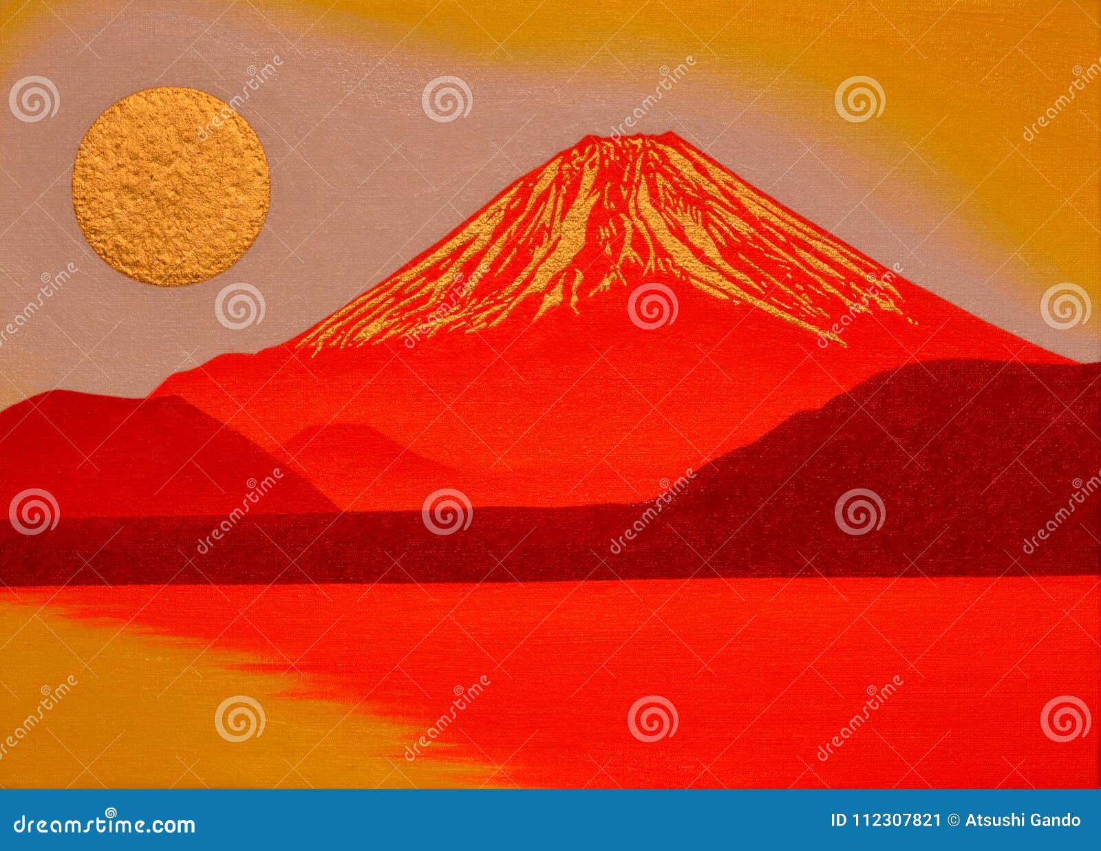 Lever De Soleil Dor Du S Du Soleil Et Mt Rouge Fuji De